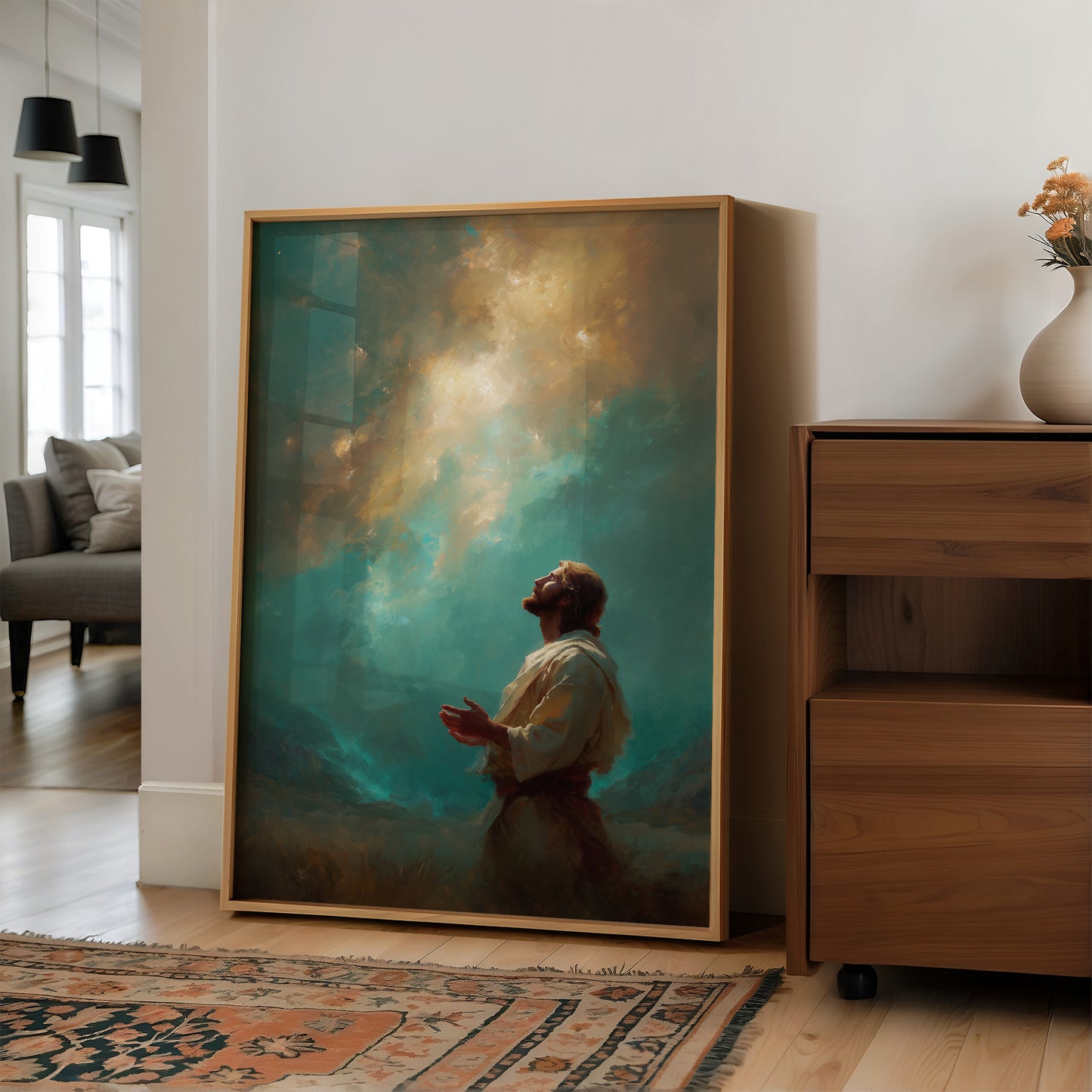 Divine Light Breaks Through Turquoise Heavens