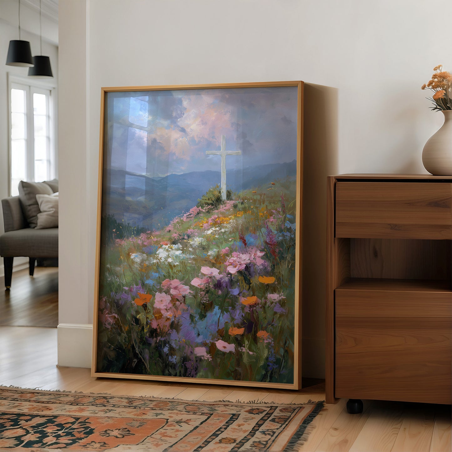 Sacred Summit Blooms Under Pastel Skies