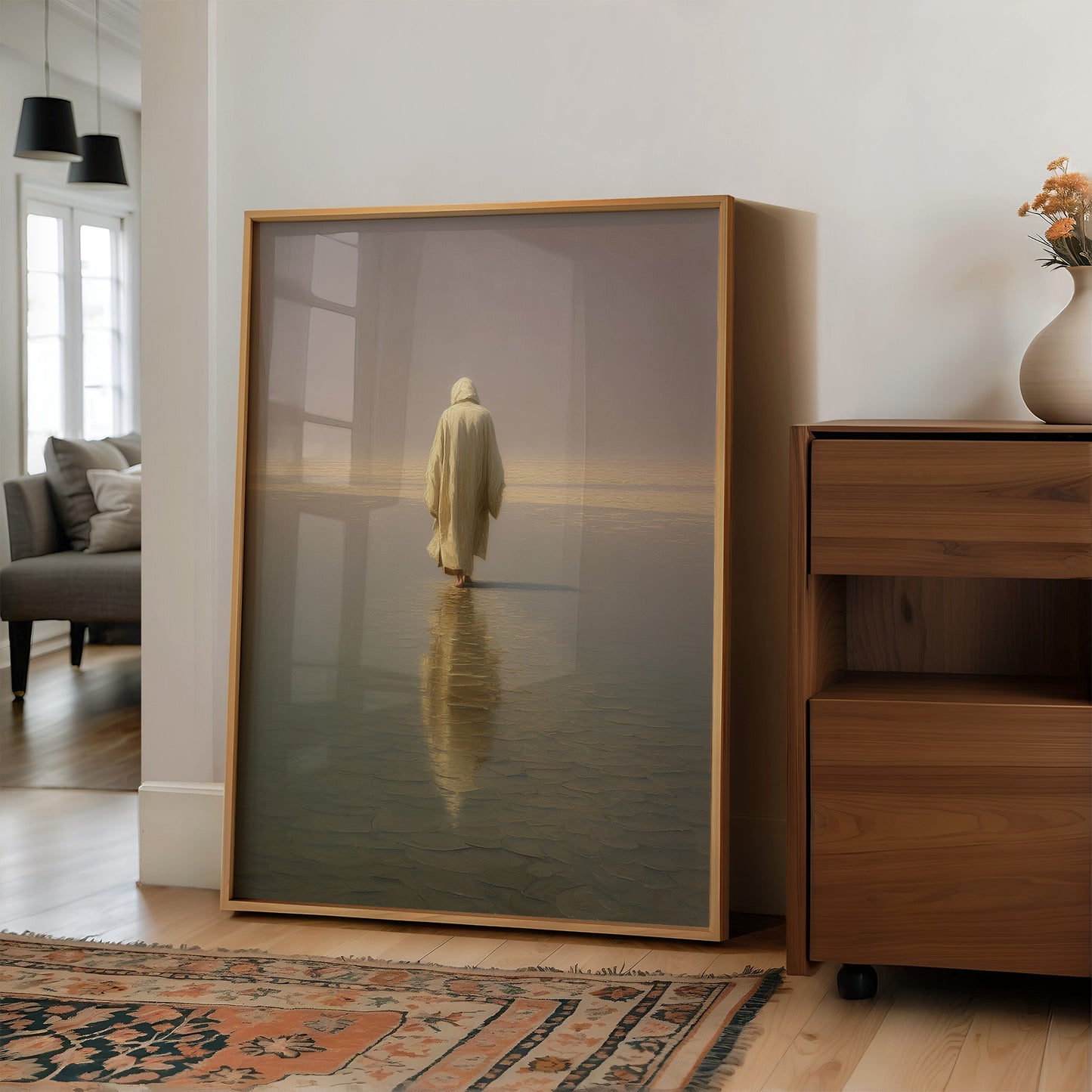 Solitary Pilgrim Crosses Forgotten Shores