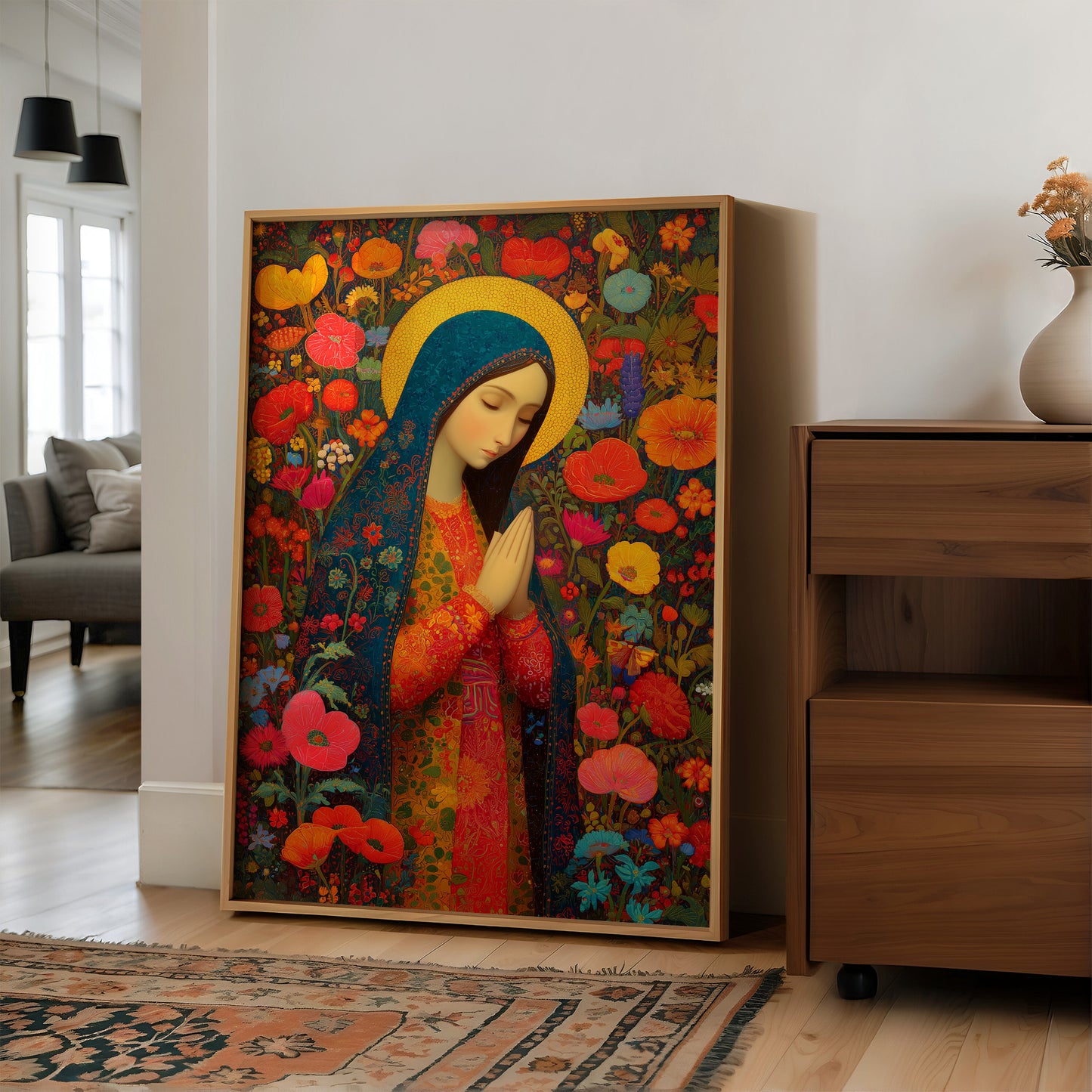 Poppy Garden Prayer in Vibrant Devotion