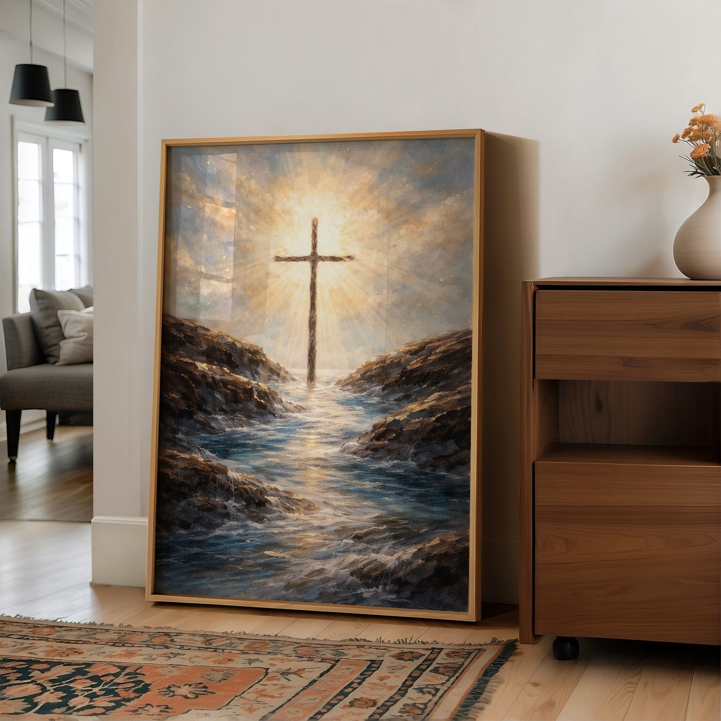 Radiant Faith Between Rocky Shores