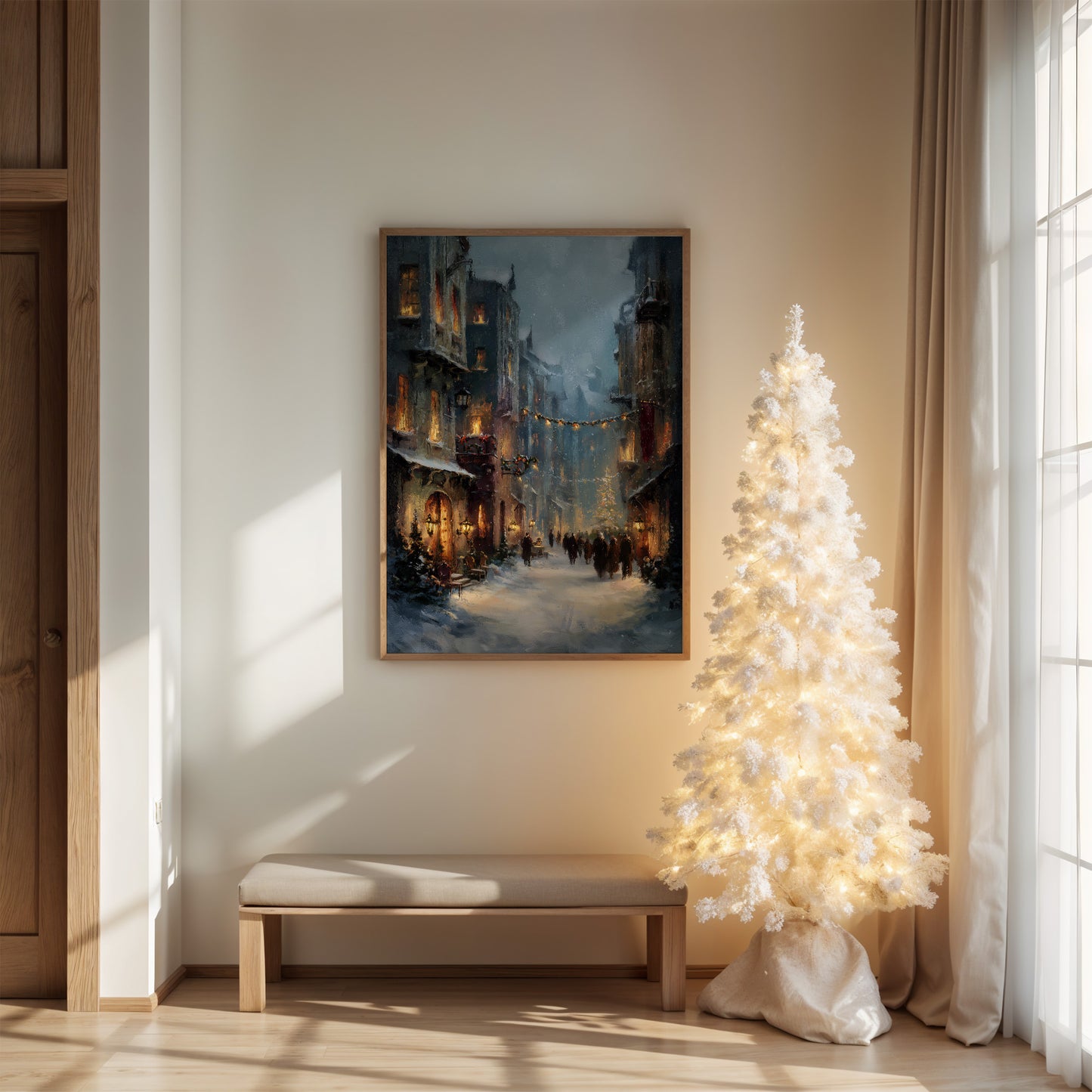 Winter's Embrace: An Old Town Reverie
