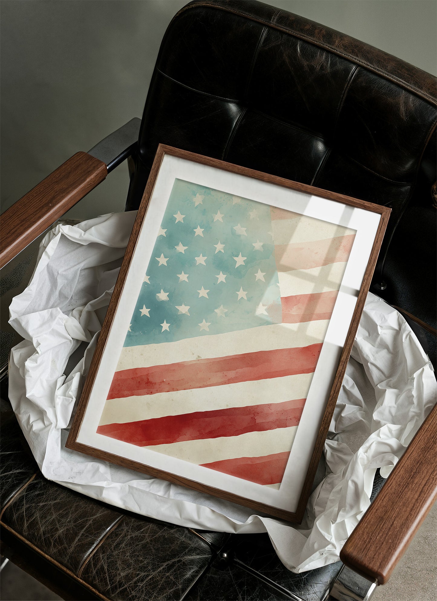 Watercolor Patriotism: America's Gentle Banner