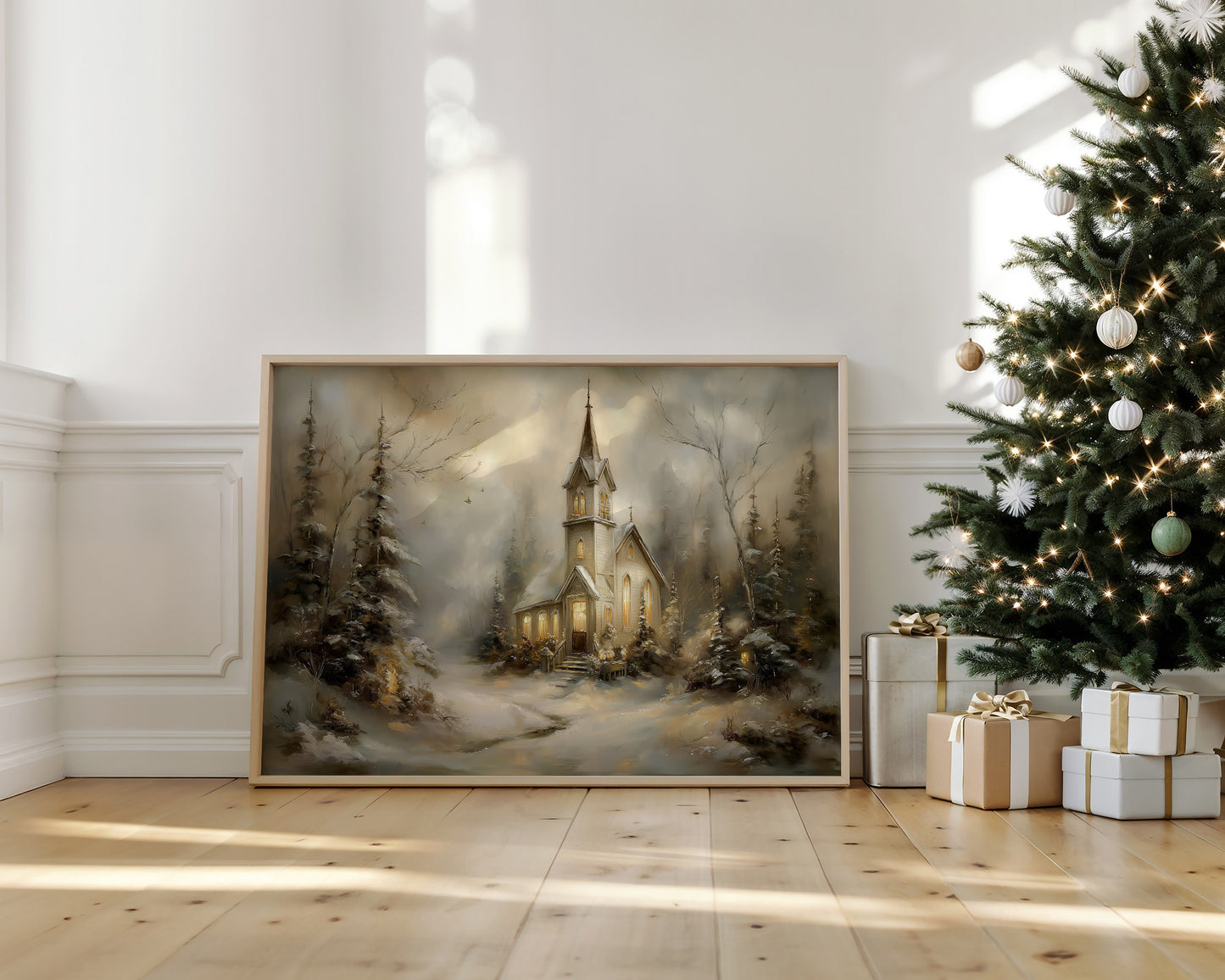 Sanctuary Glows Through Winter Mist