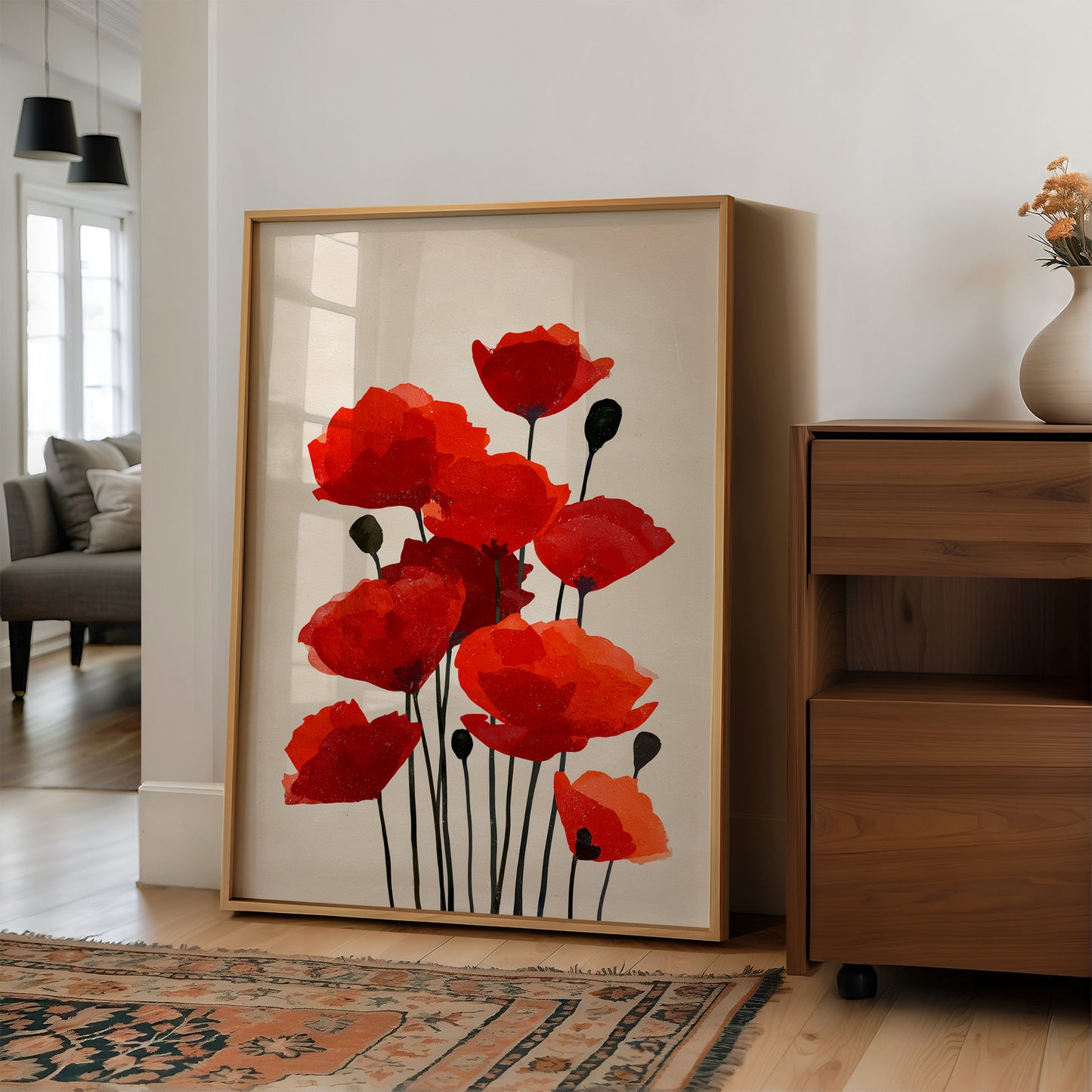 Scarlet Symphony: Poppies in Translucent Bloom