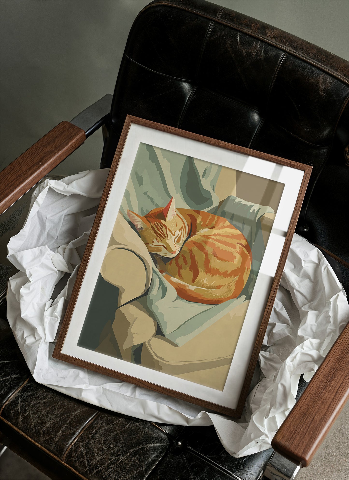 Orange Tabby Curls Into Afternoon