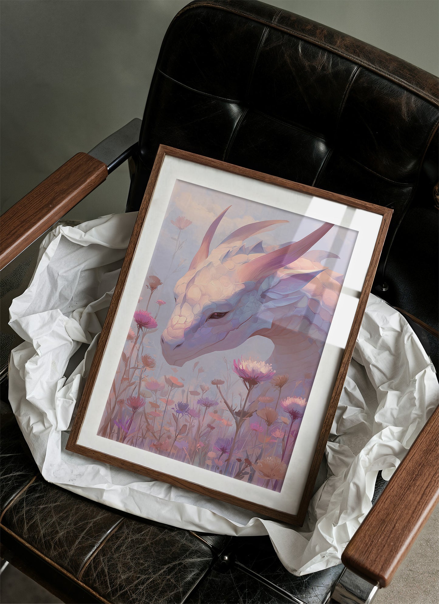 Dragon Bows Through Wildflower Mist