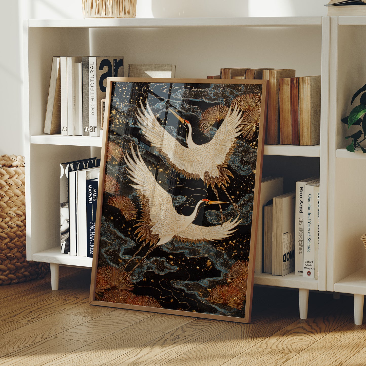 Celestial Cranes Dance Through Starlight