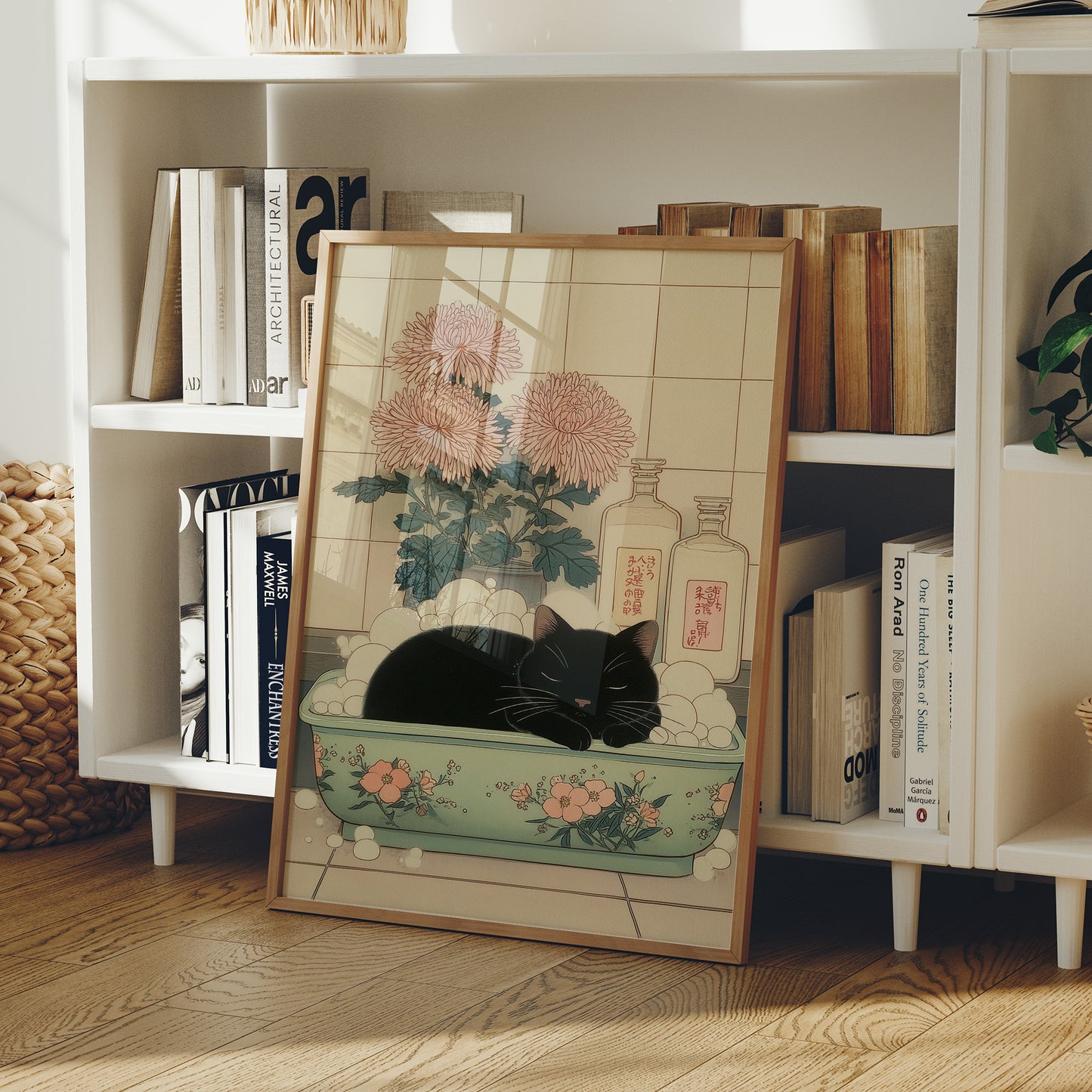 Black Cat's Garden Bath Dreams