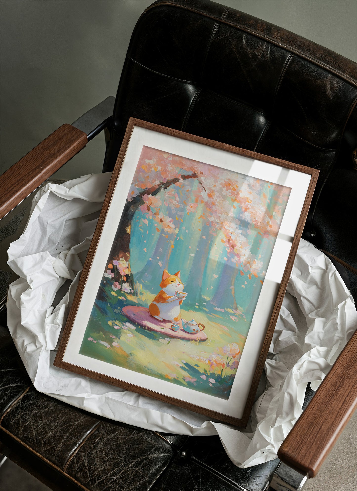 Fox Tea Party In Spring Forest