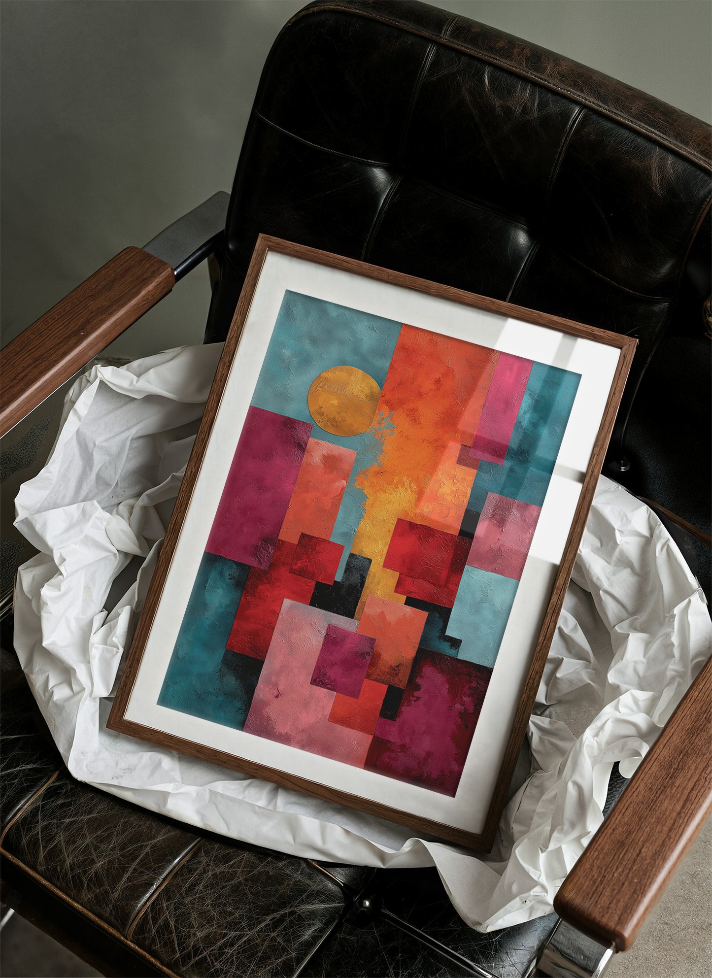 Golden Sun Through City Blocks