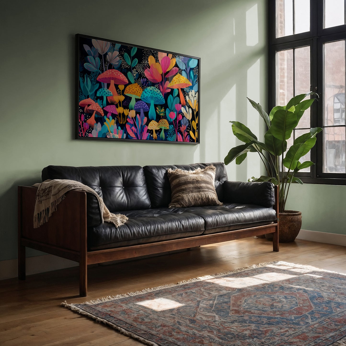 Midnight Garden's Neon Mushroom Ballet