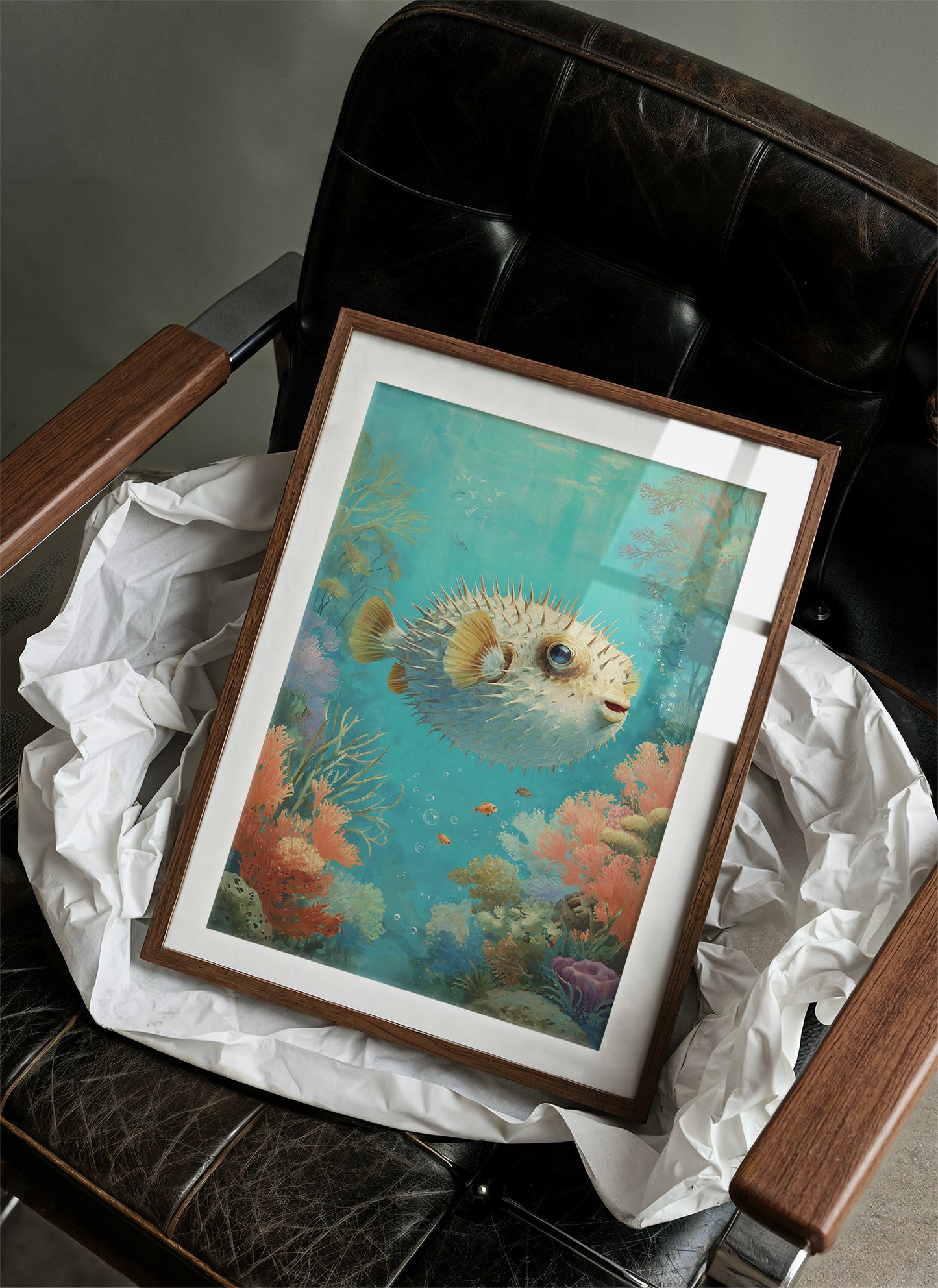 Pufferfish Dances Through Coral Symphony