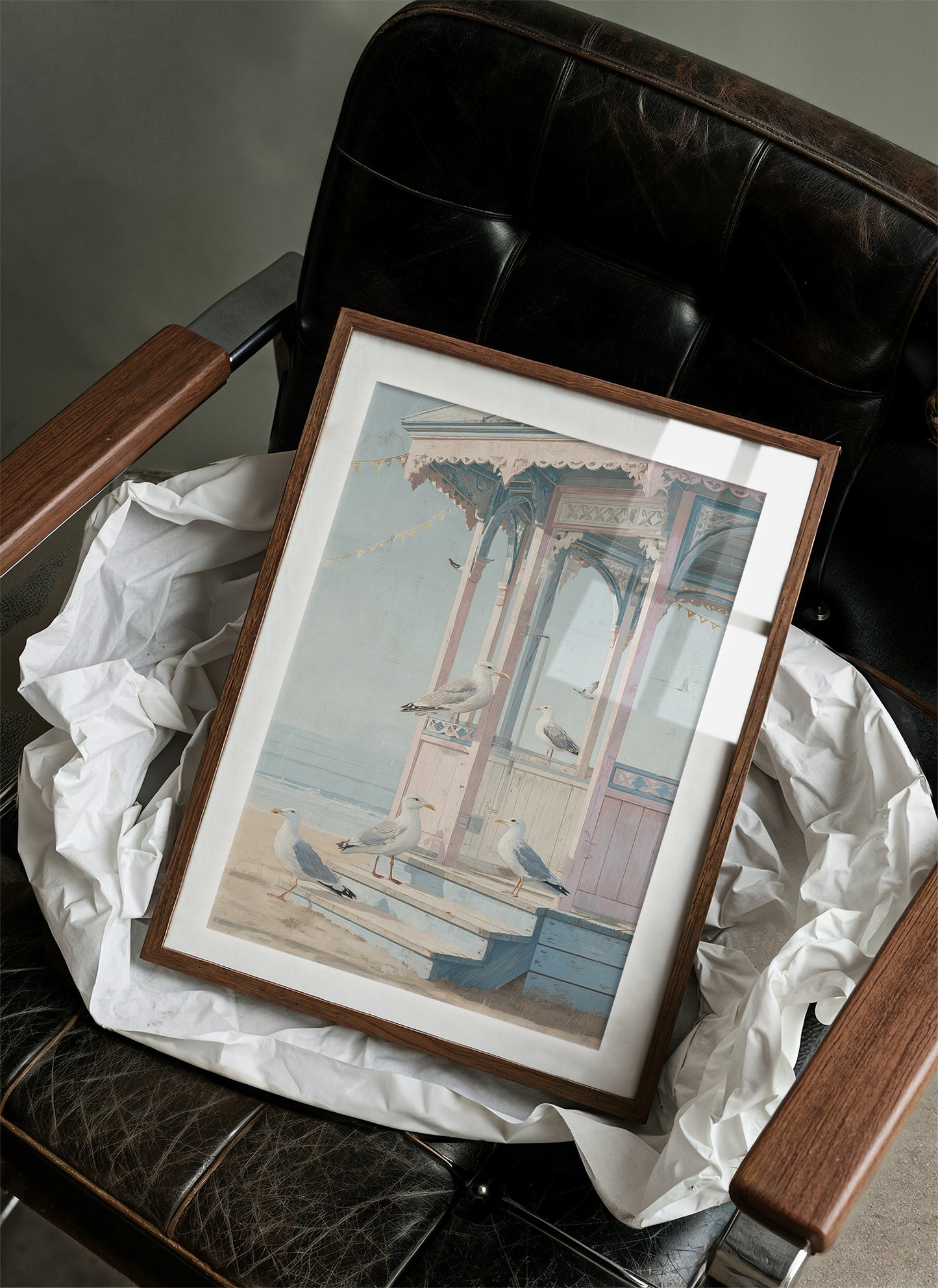 Seagulls Gather At Seaside Pavilion