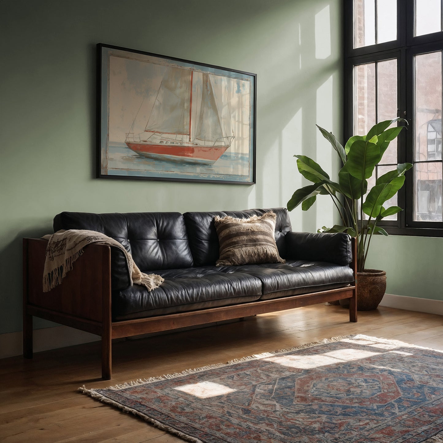 Crimson Sails On Tranquil Waters