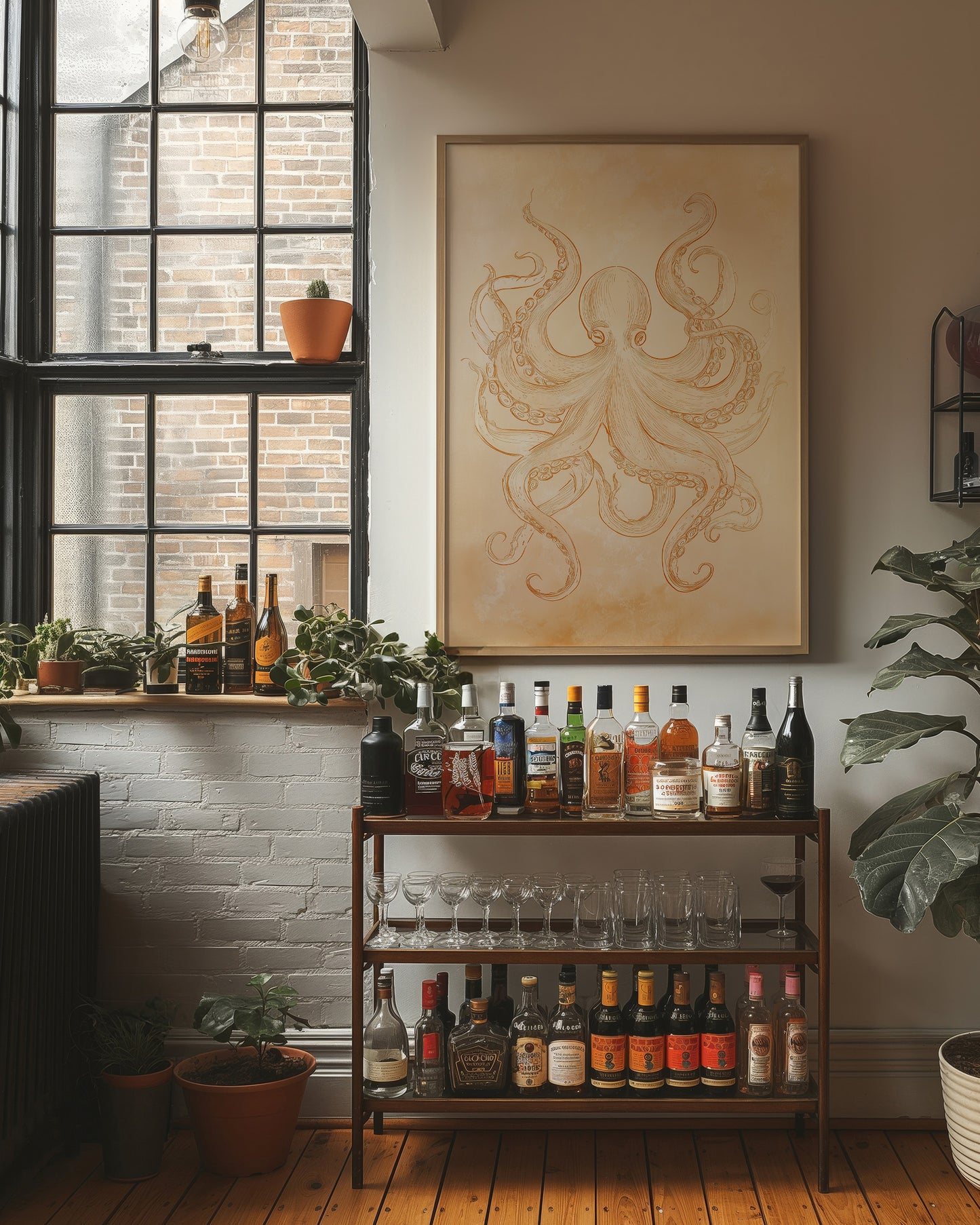 Tentacles Embrace Sepia Dreams