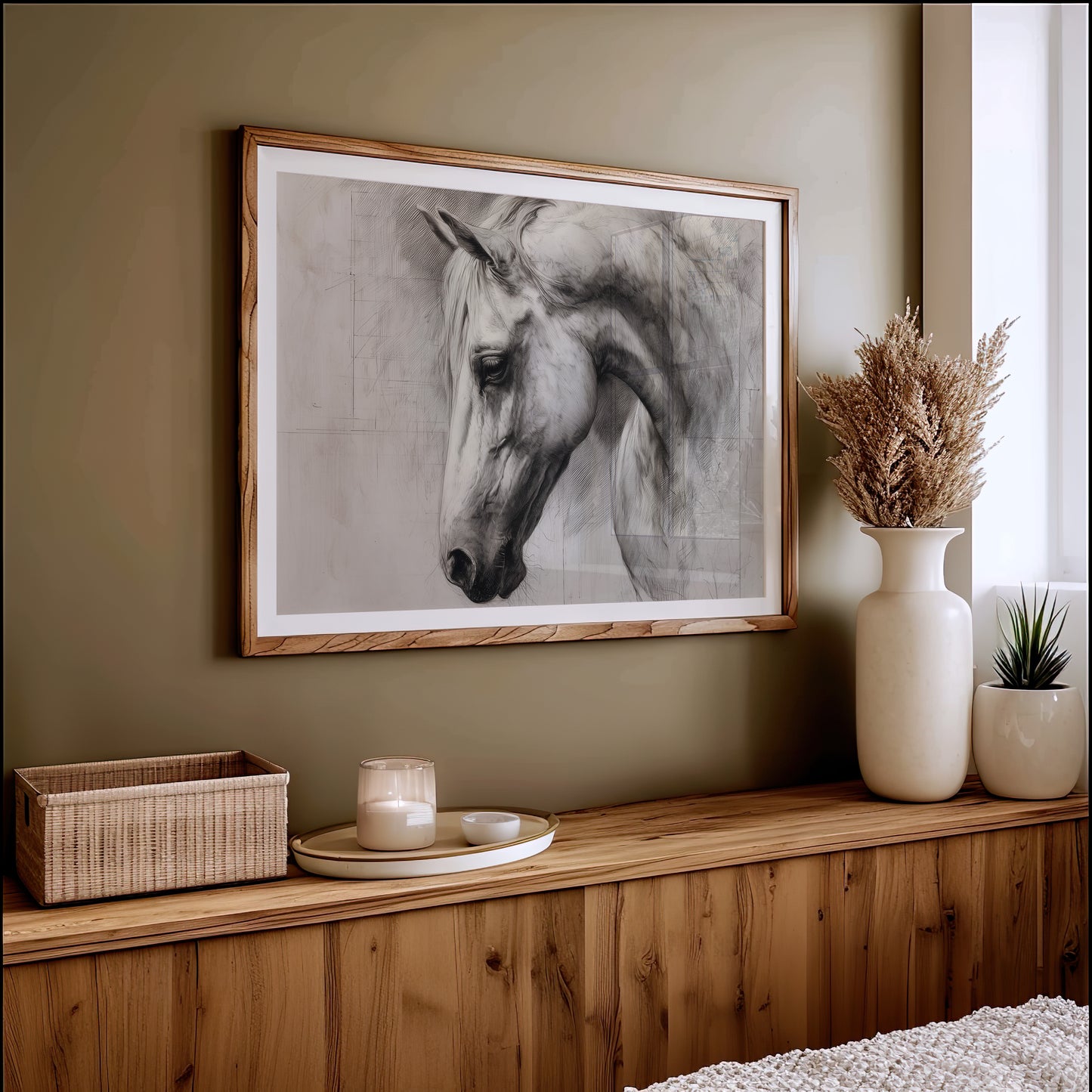 Equine Elegance in Charcoal Whispers