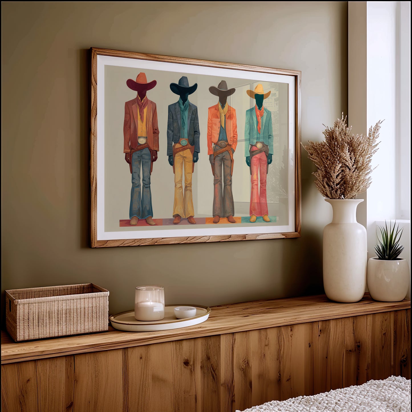 Western Quartet: Faceless Cowboys in Color