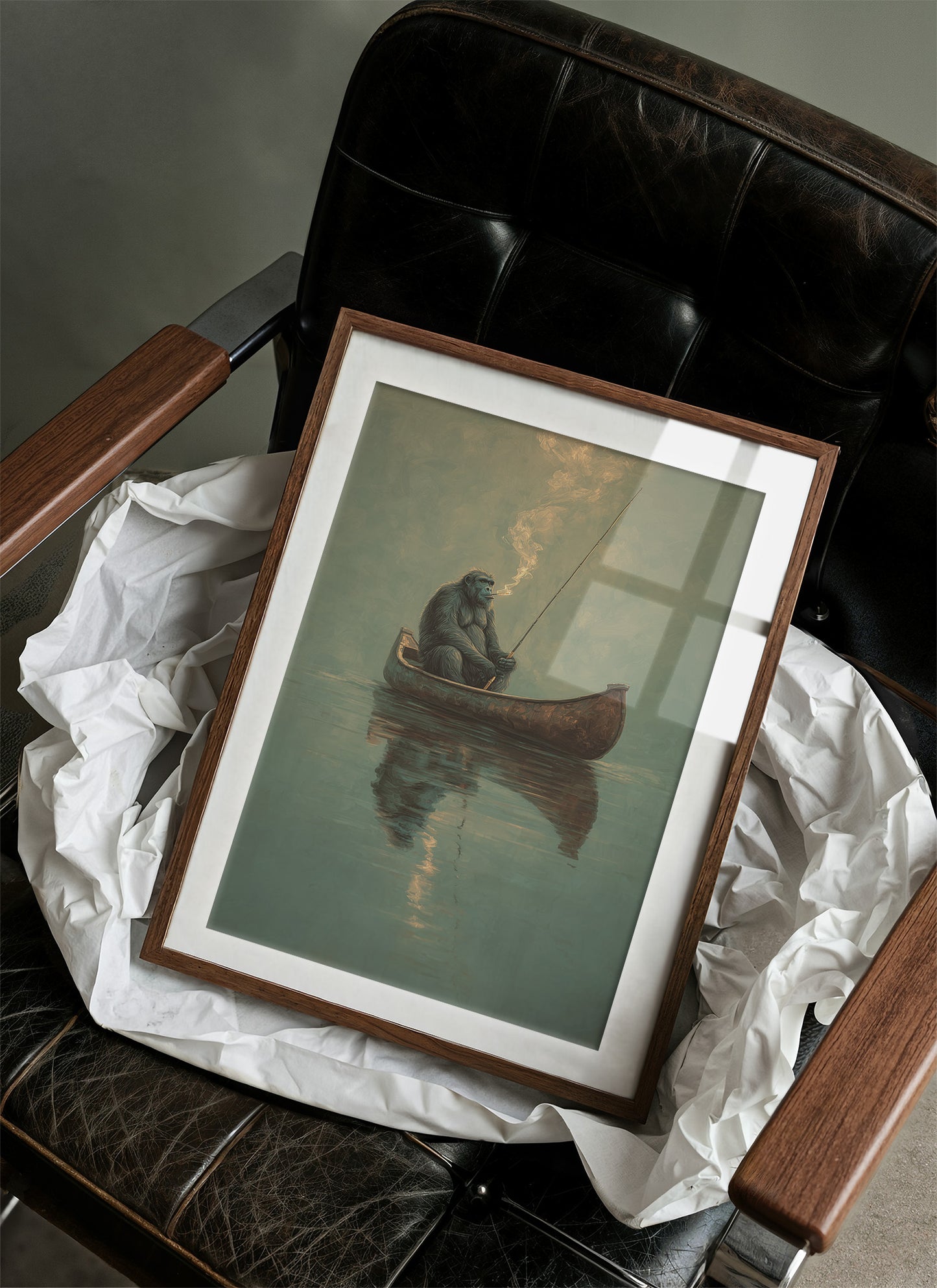 Contemplative Angler: Primate's Solitary Voyage