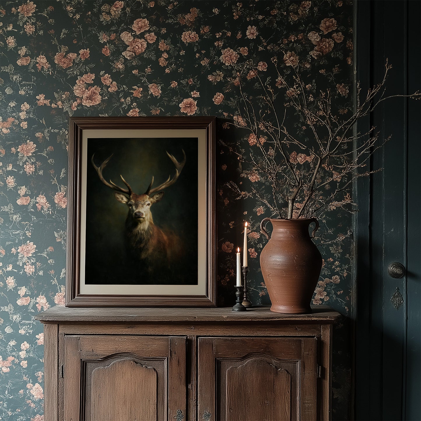 Antlers Against the Forest Depths