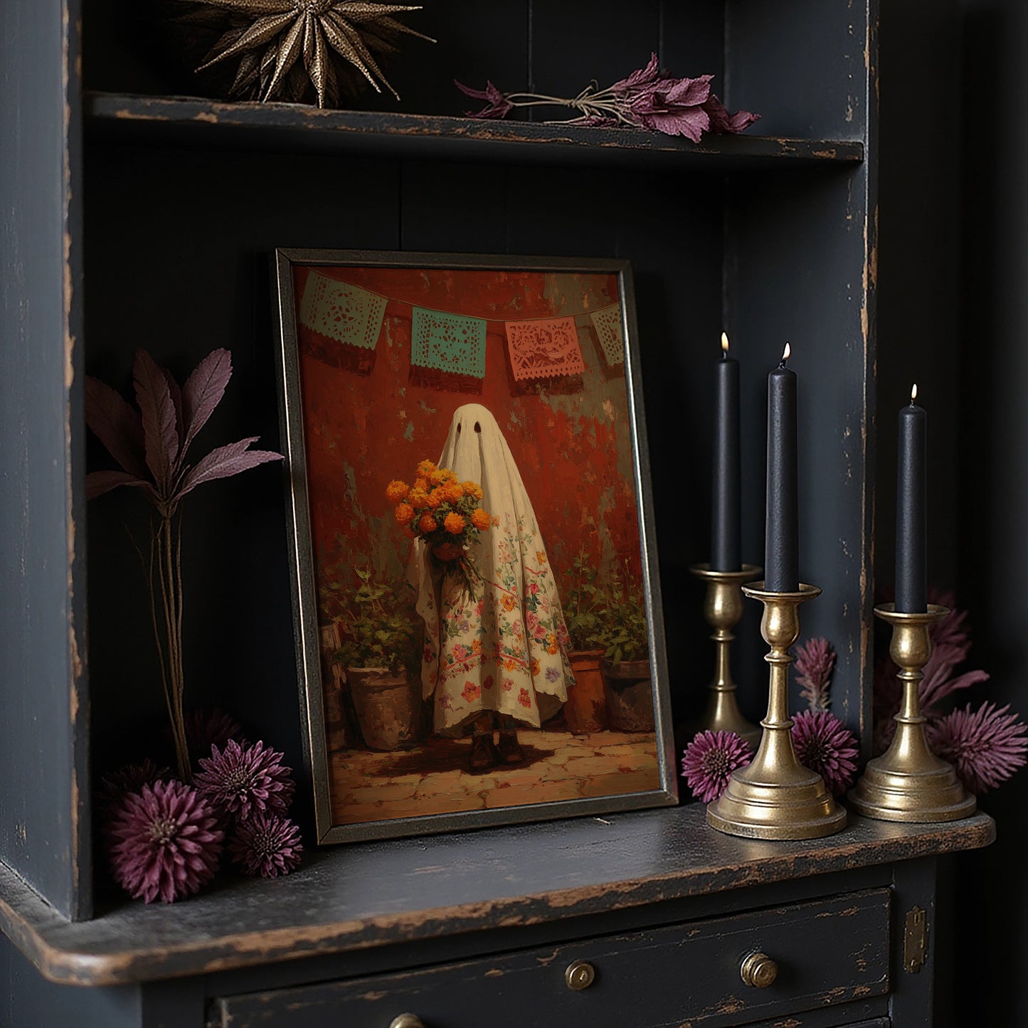 Marigold Offerings Under Papel Picado