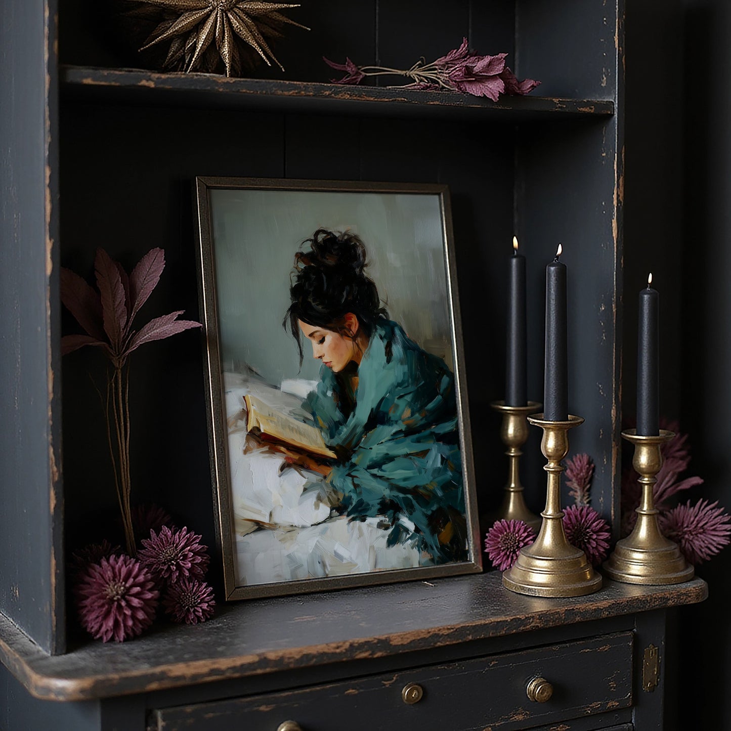 Quiet Moments in Teal and Ivory