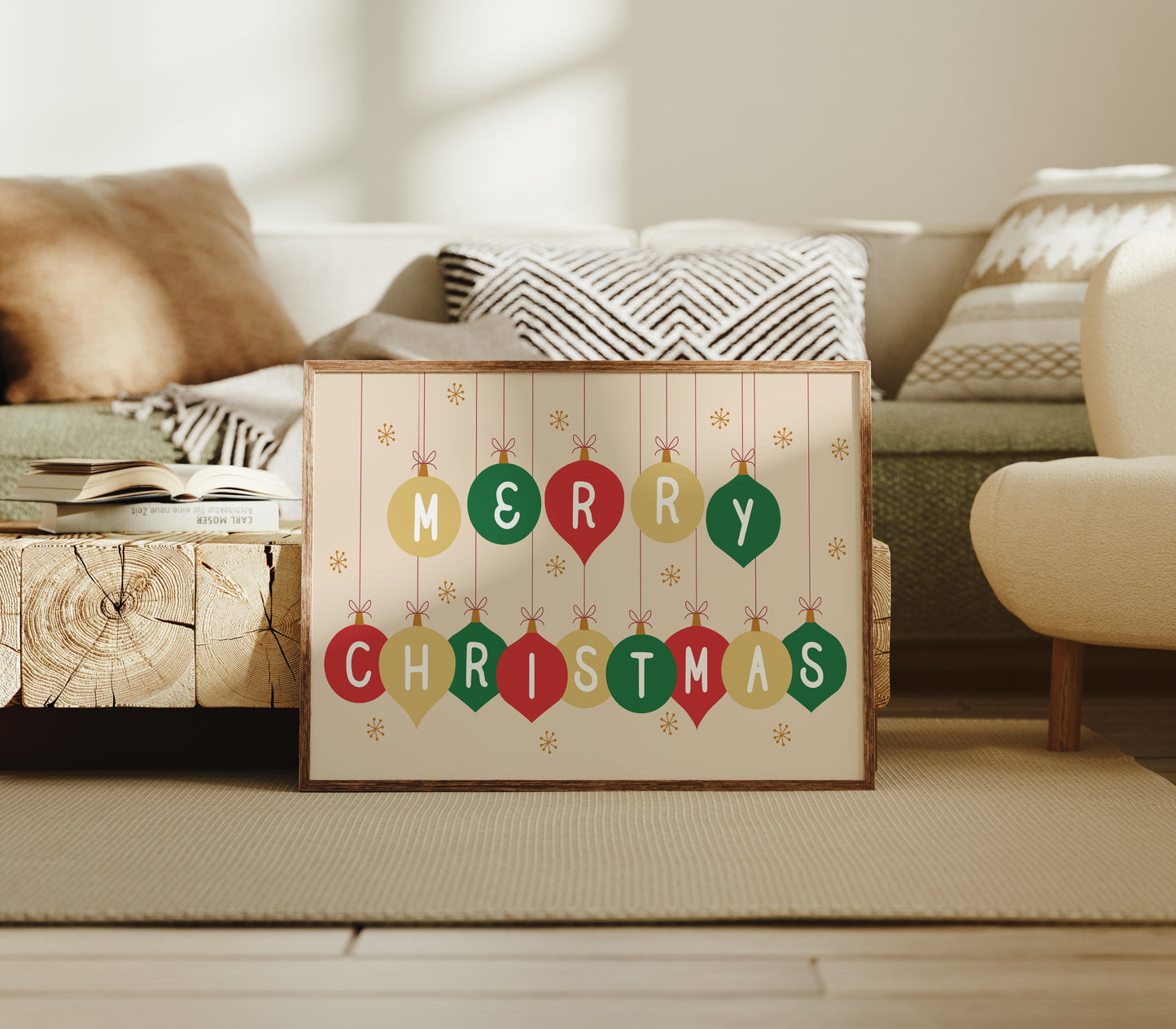 Ornaments Spell Holiday Cheer