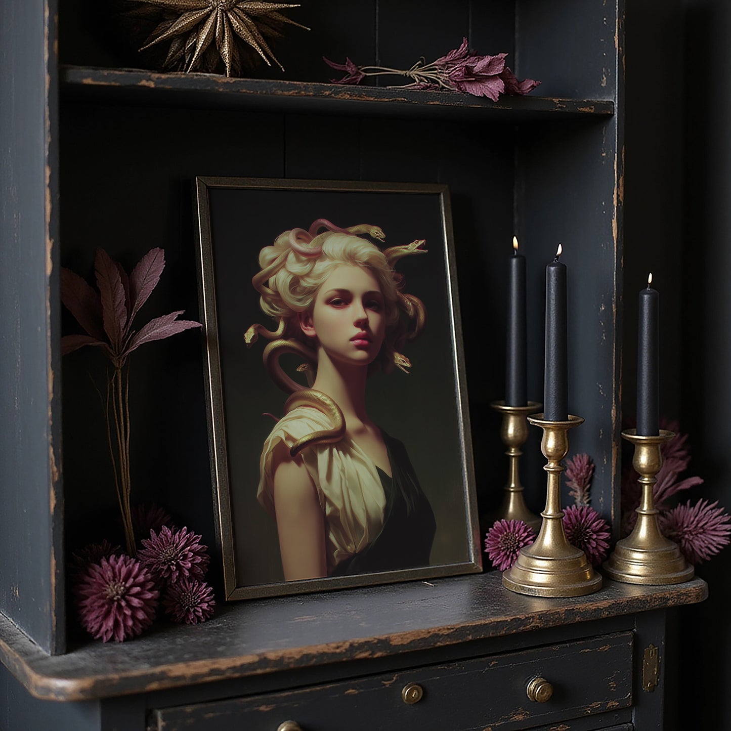 Golden Serpents Among Ivory Drapes