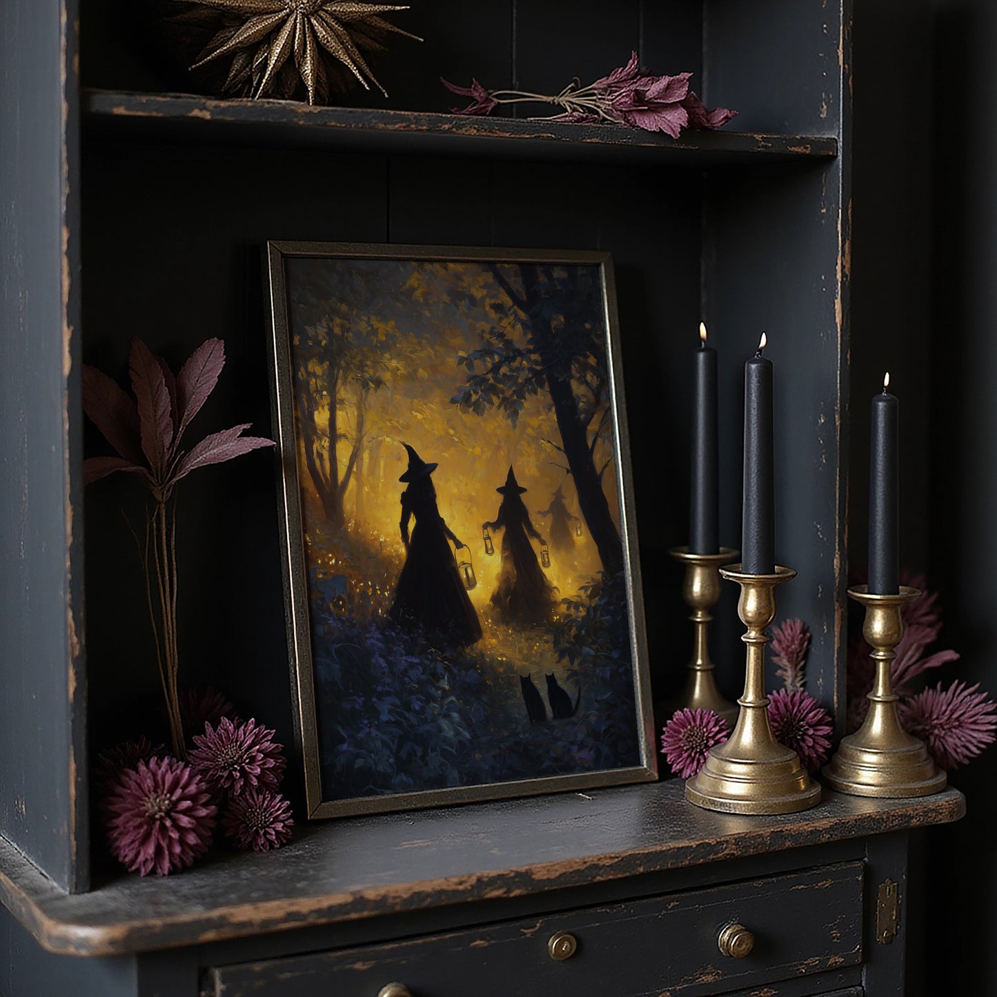 Witches Gather Under Amber Skies