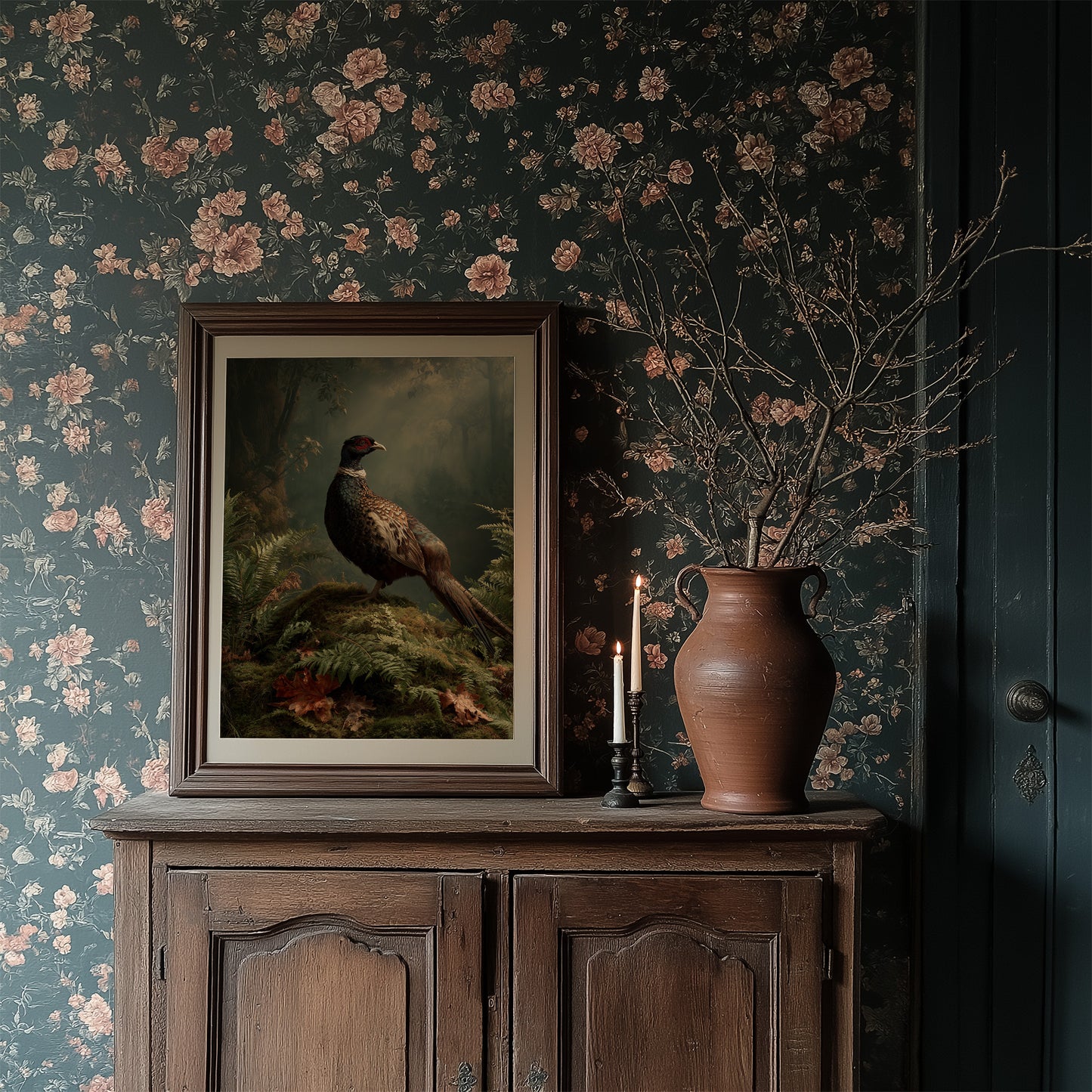 Noble Pheasant Among Forest Ferns