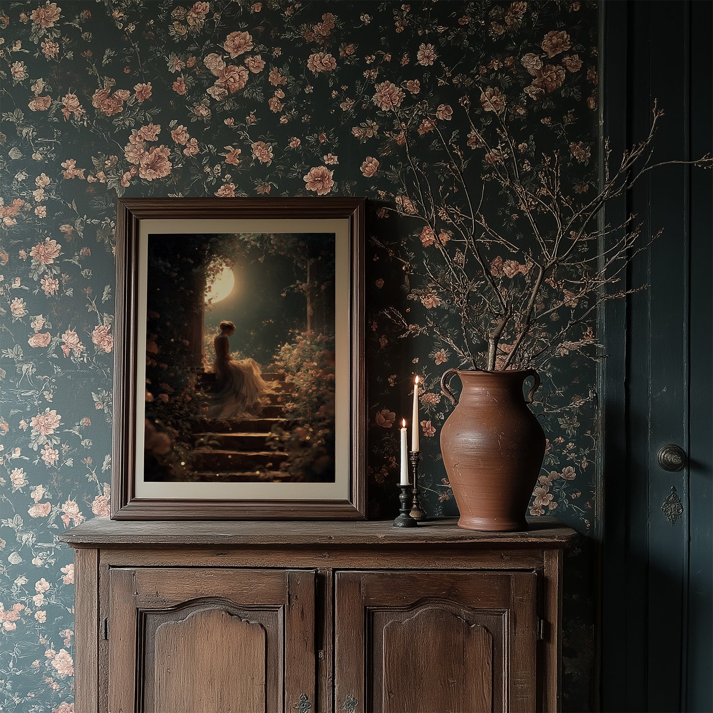 Moonlit Garden Beckons Solitude