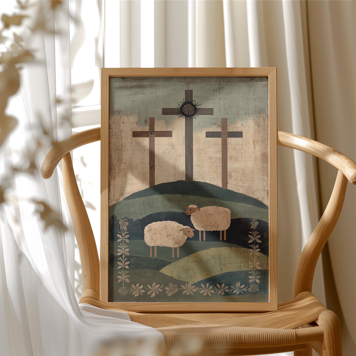 Sheep Graze Below Sacred Hills