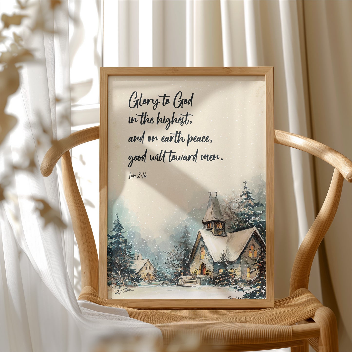 Winter Verse On Wooden Table