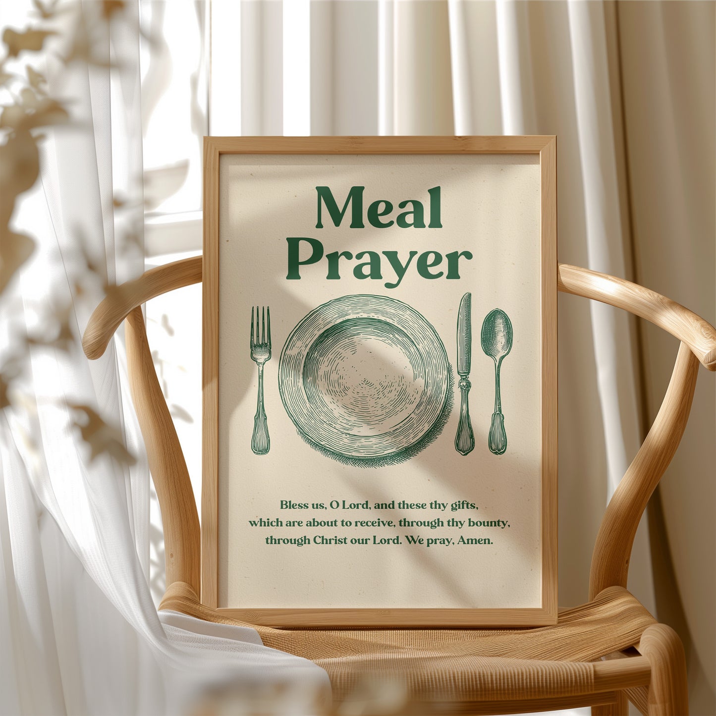 Grace Before Wooden Table Gatherings