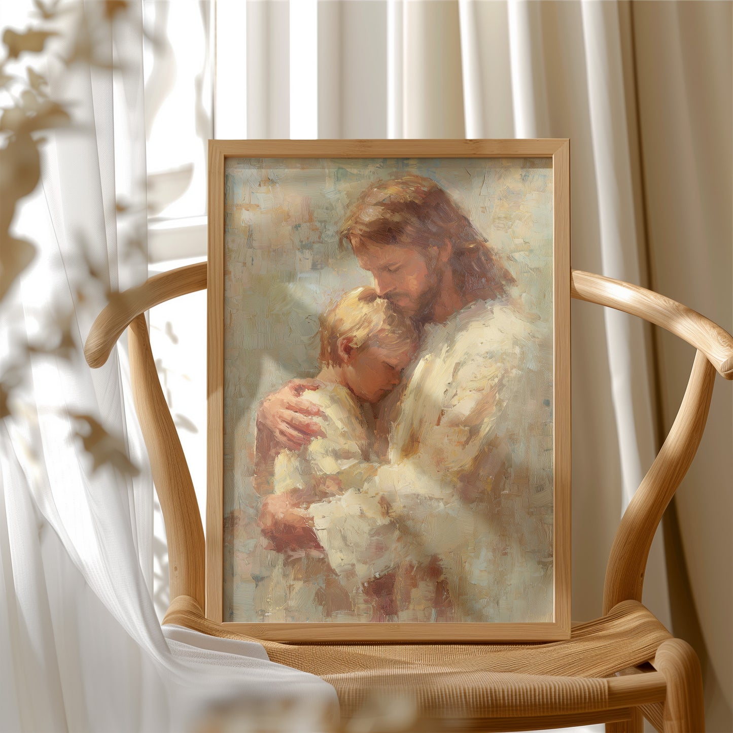 Tender Embrace in Warm Brushstrokes