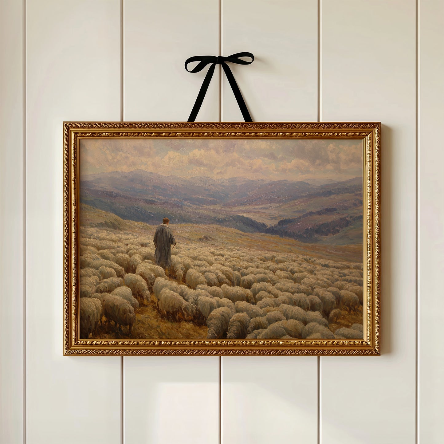 Shepherd's Solitude Among Rolling Hills