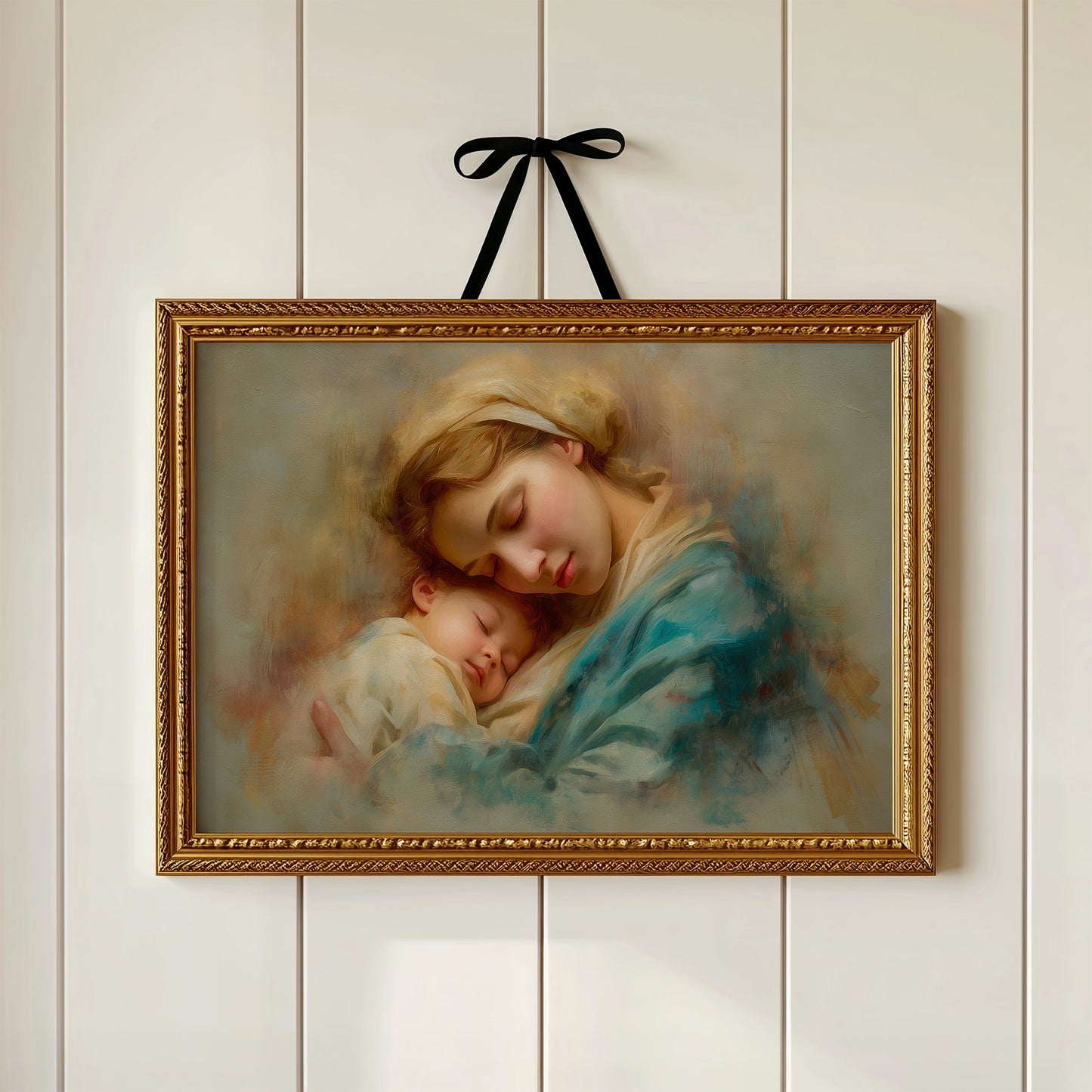 Tranquil Embrace in Turquoise and Gold