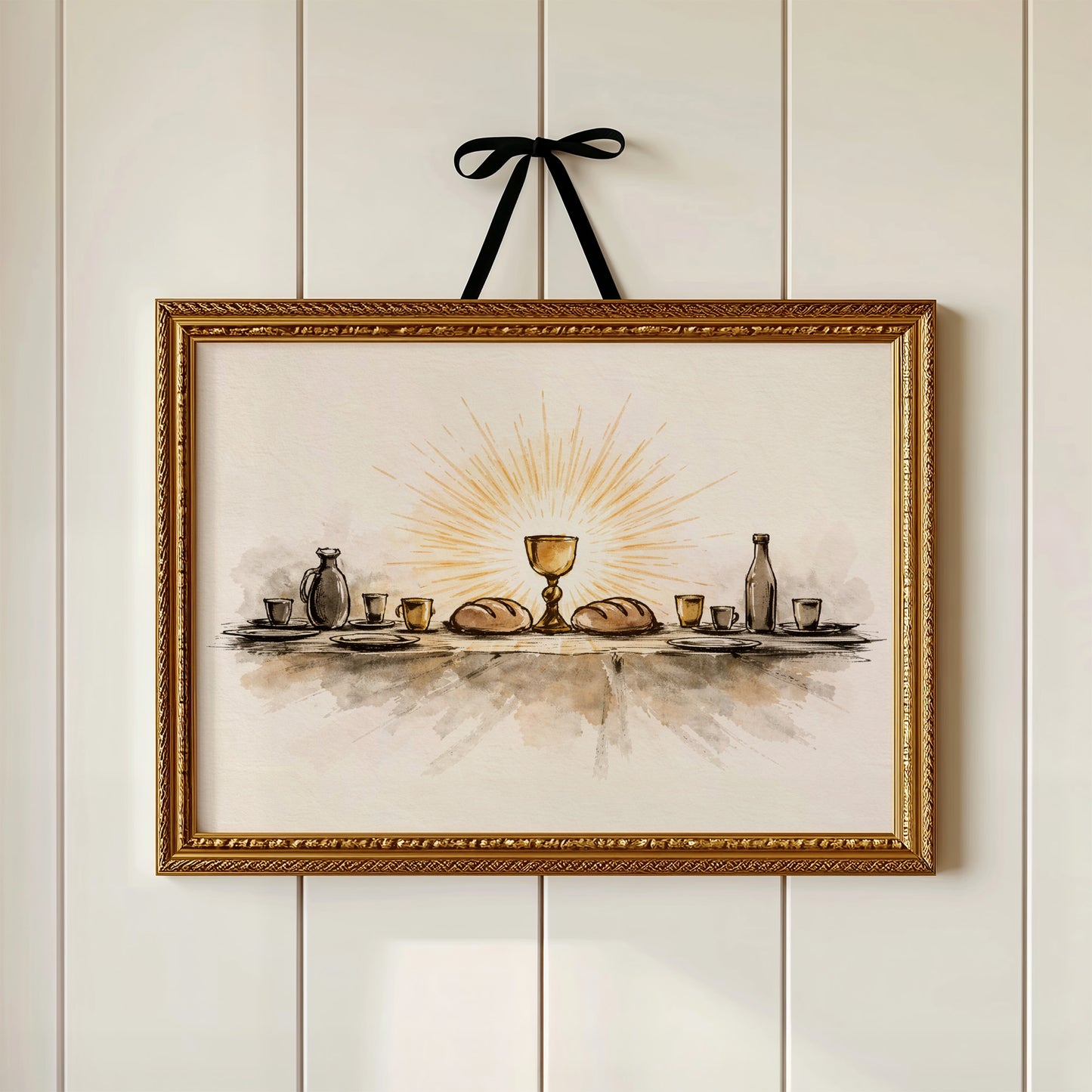 Sacred Chalice Illuminates Breaking Bread