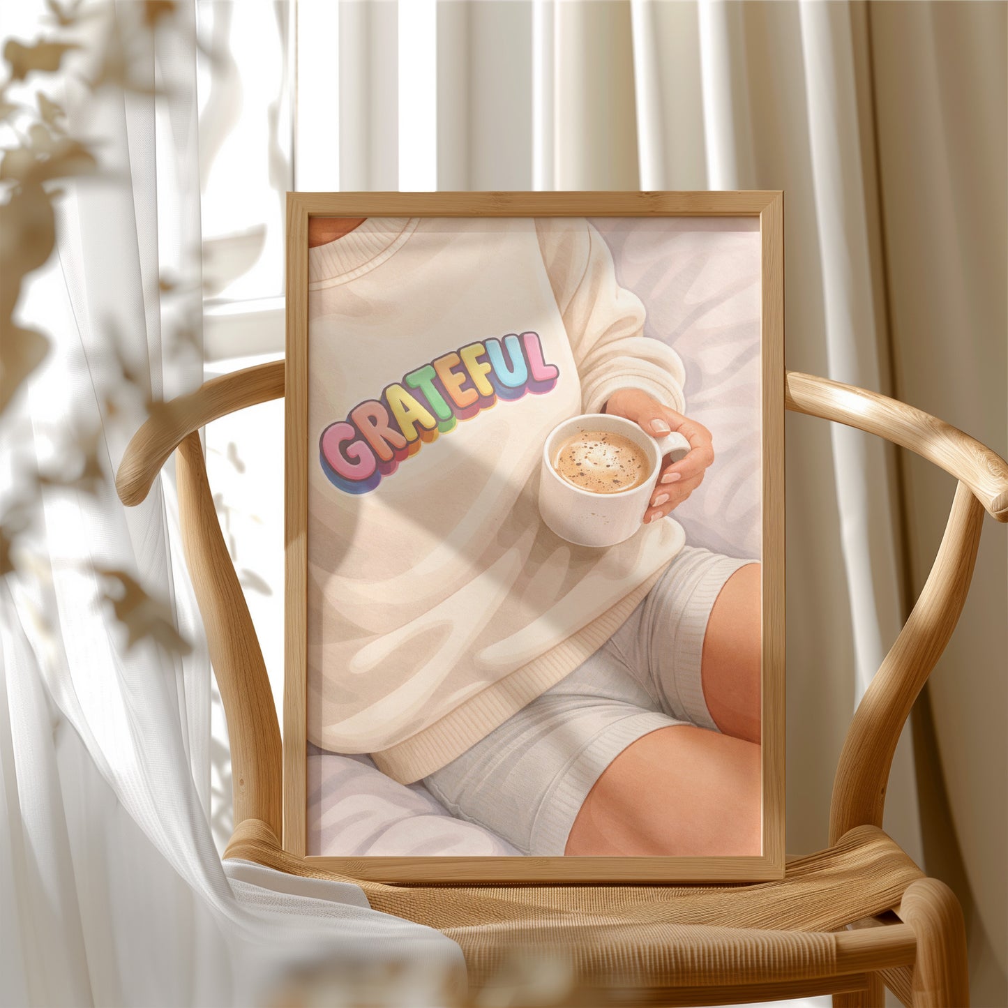 Rainbow Gratitude Embraces Morning Ritual