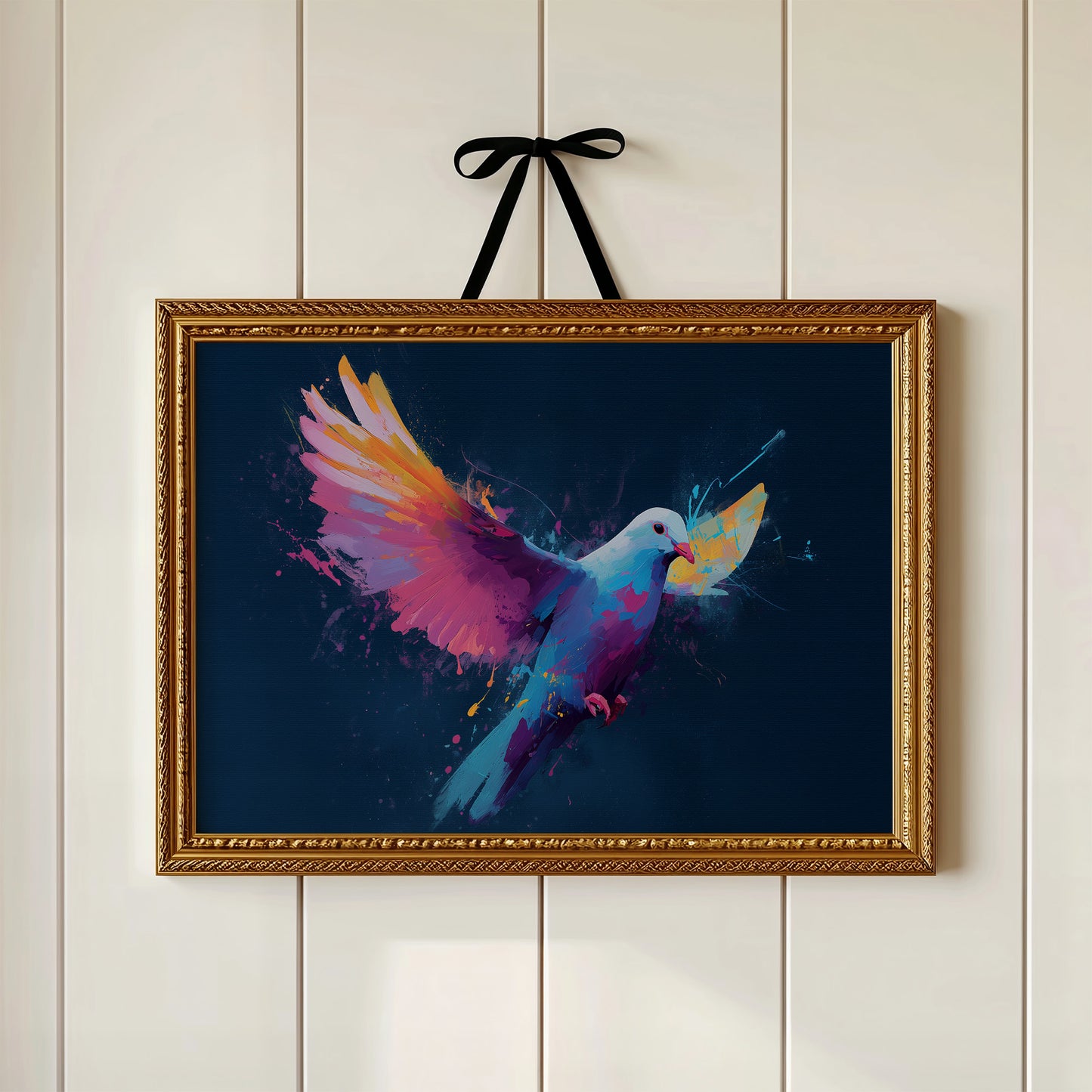 Prismatic Dove Carries Midnight Dreams