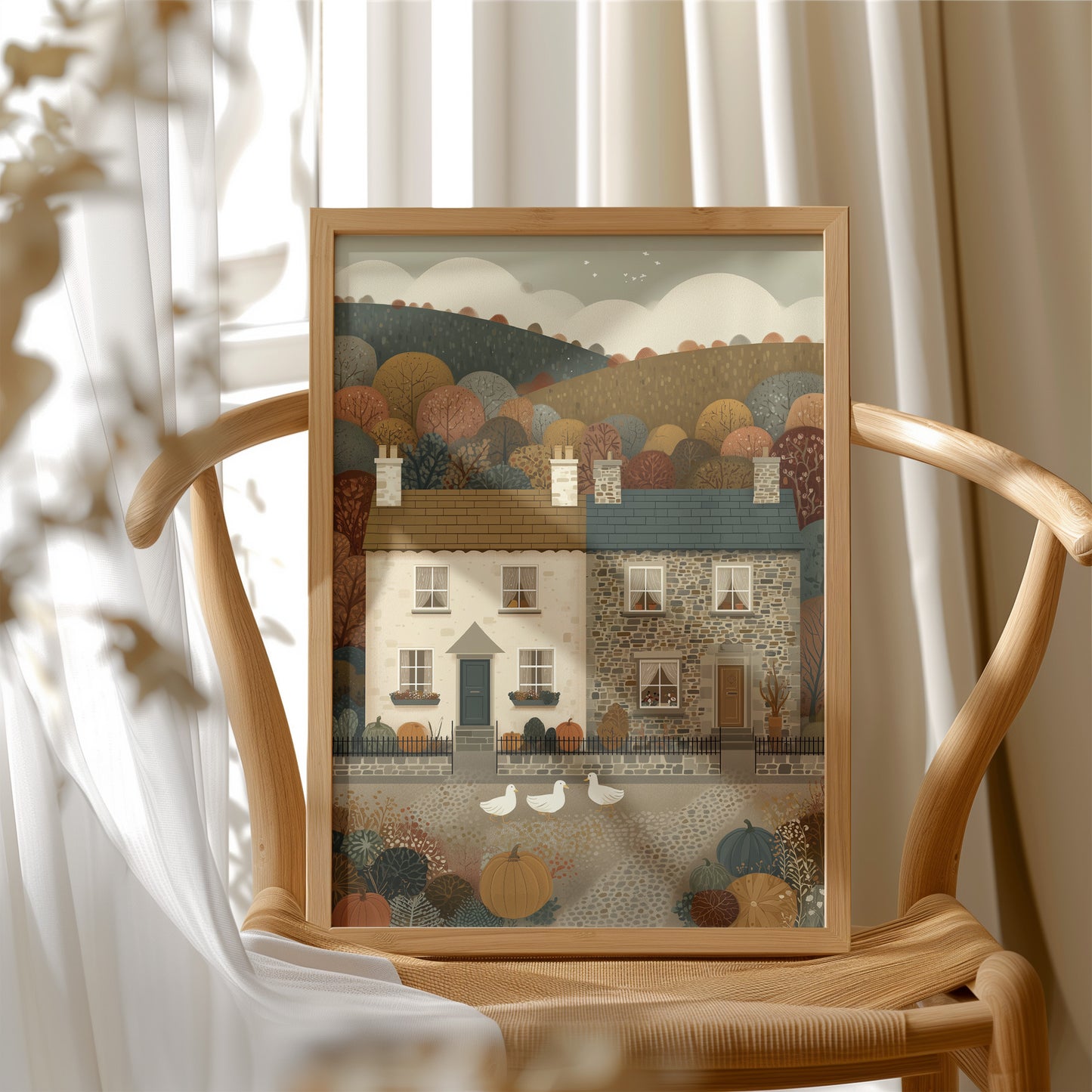 Autumn Cottages in the Rolling Hills