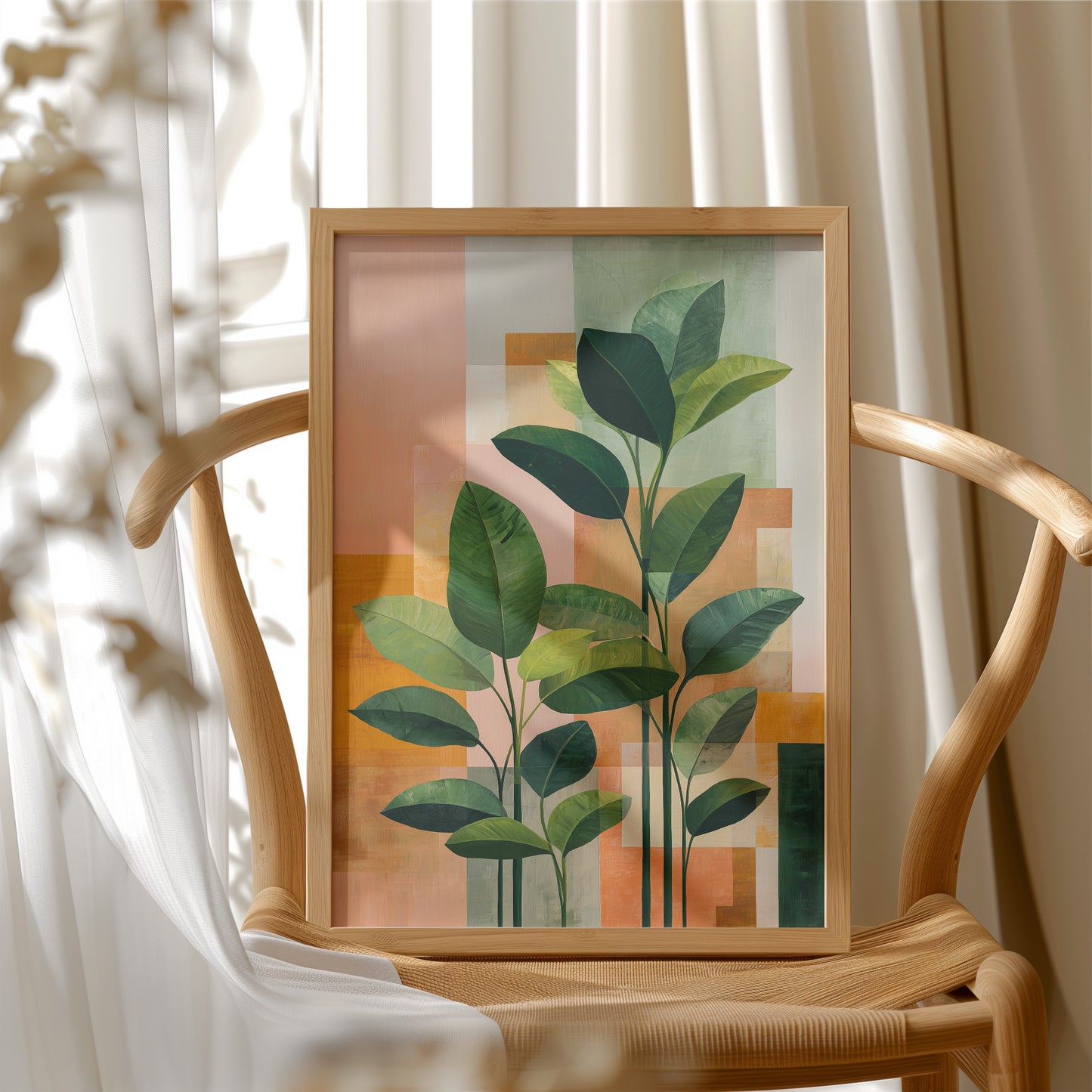 Geometric Harmony: Foliage in Warm Abstraction