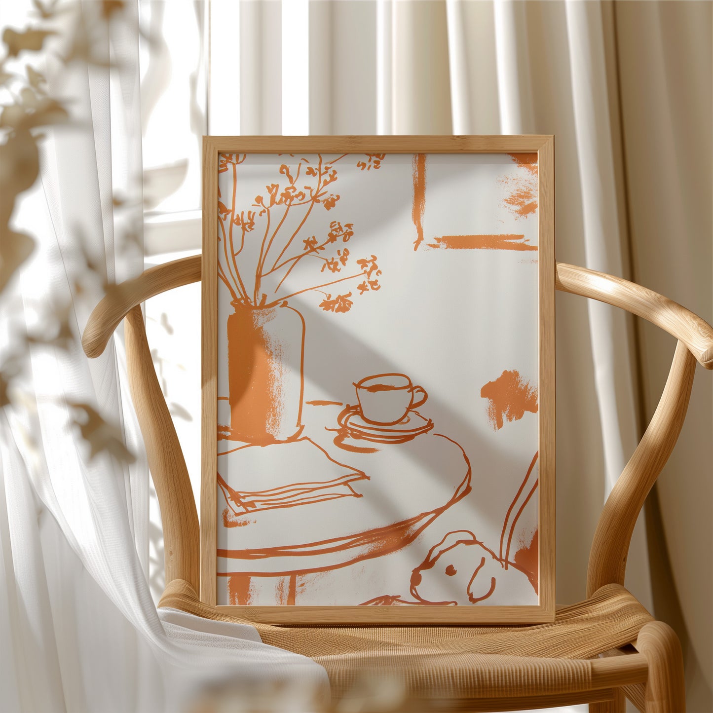 Tangerine Morning: Coffee and Wildflowers