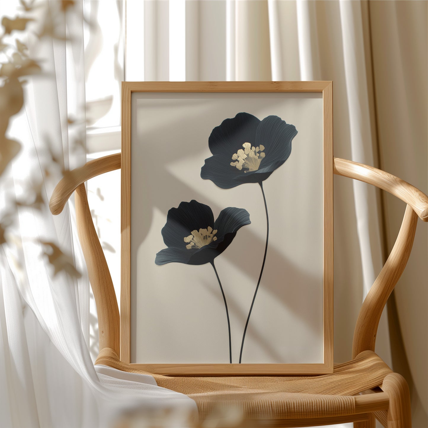 Midnight Blooms with Golden Hearts
