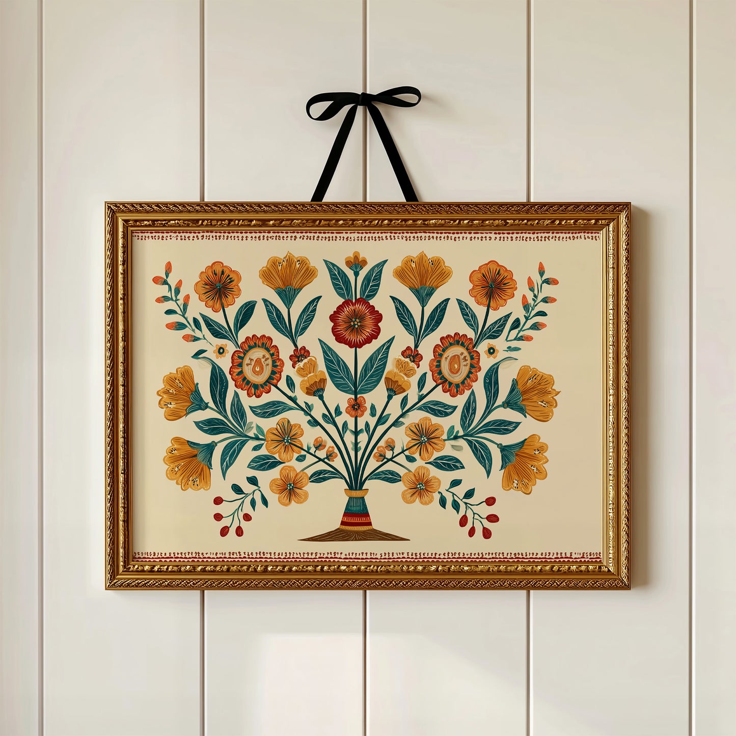 Amber Blooms in Folk Symmetry