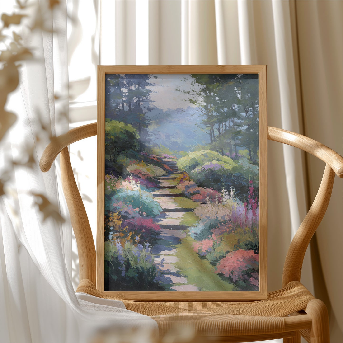 Steps Rise Through Blooming Hillside