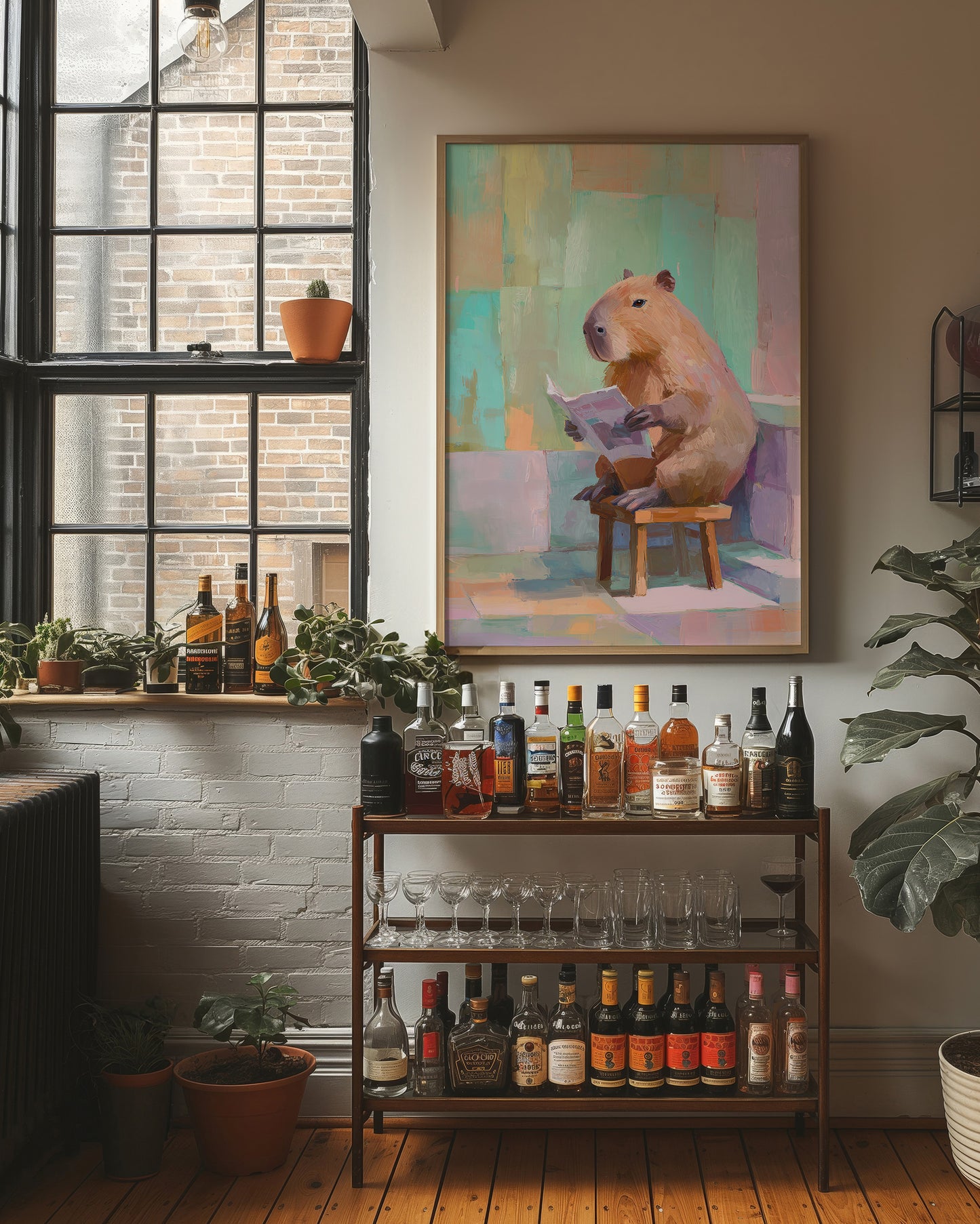 Capybara Reads the Sunday Paper