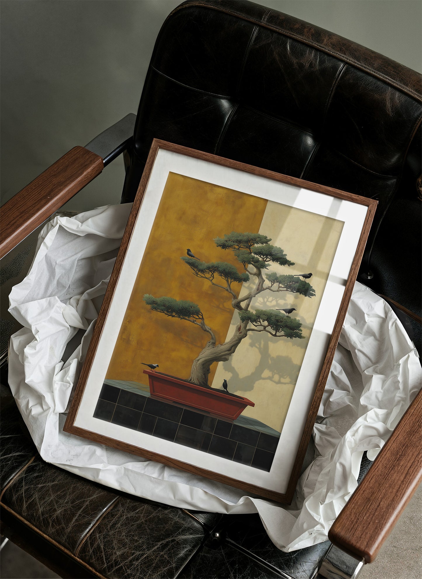 Birds Rest On Ancient Bonsai Branches