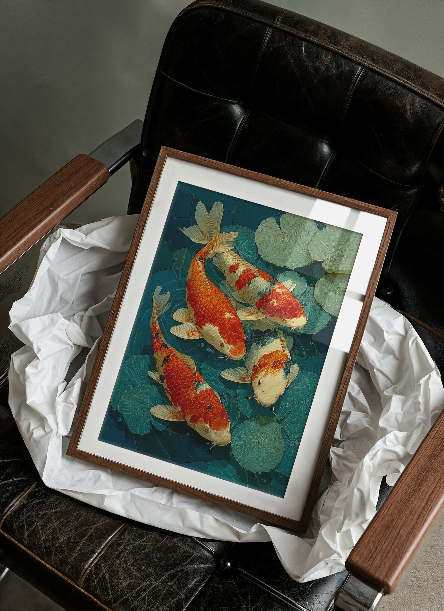 Koi Dance Among Jade Lilies