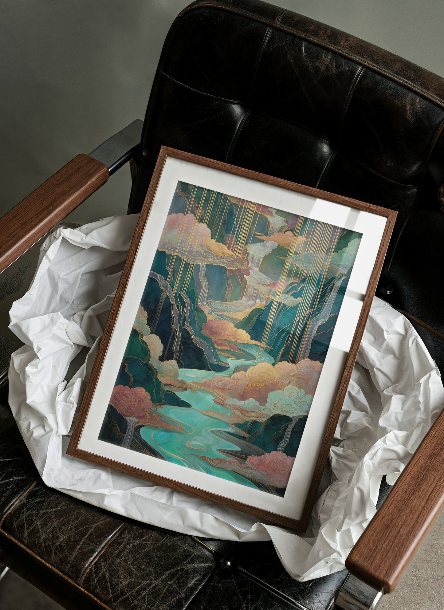 Golden Rain Falls On Turquoise Dreams